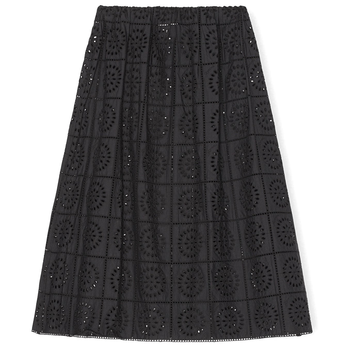 GANNI Broderie Anglaise Skirt in Black 34