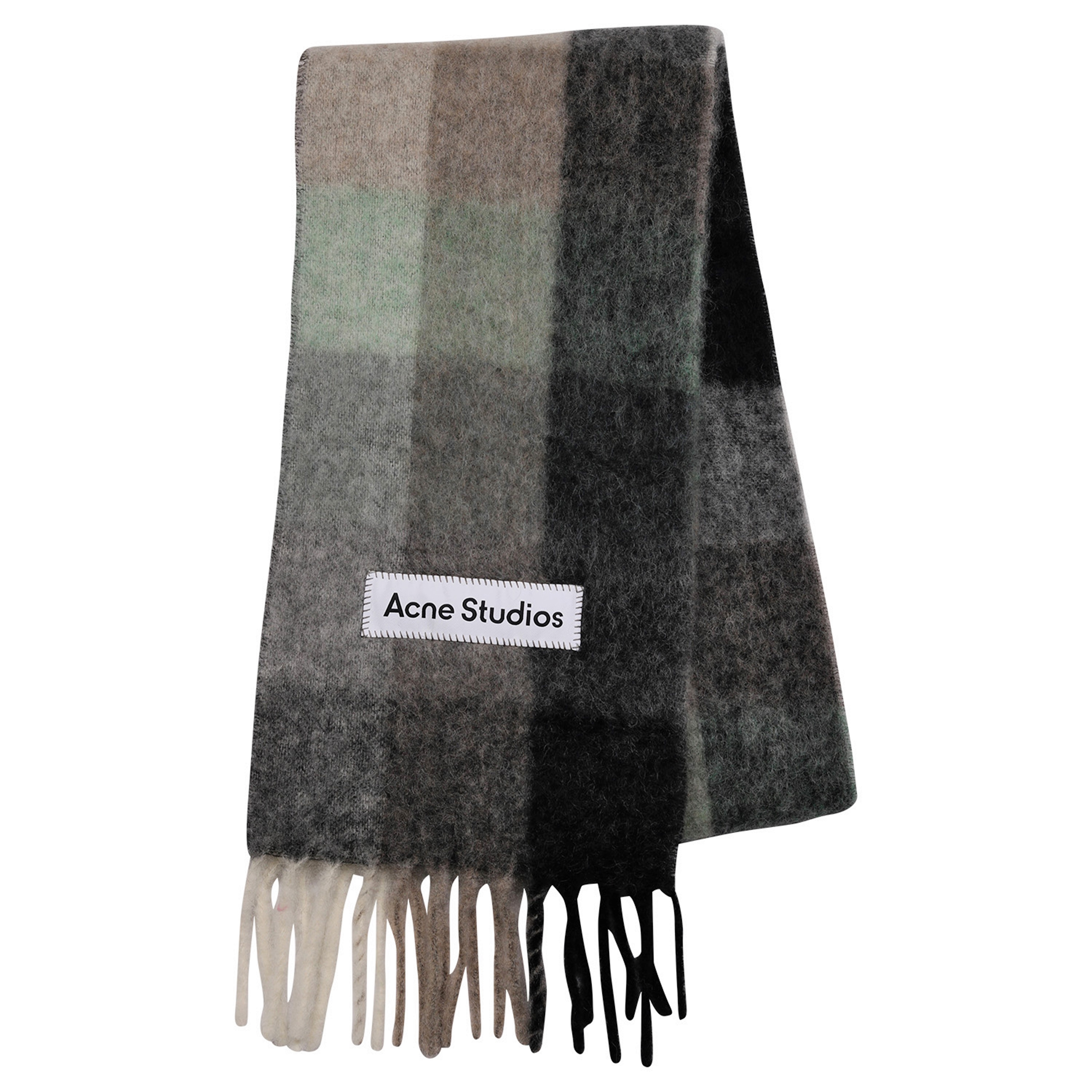 Acne Studios Scarf in Green/Grey/Black