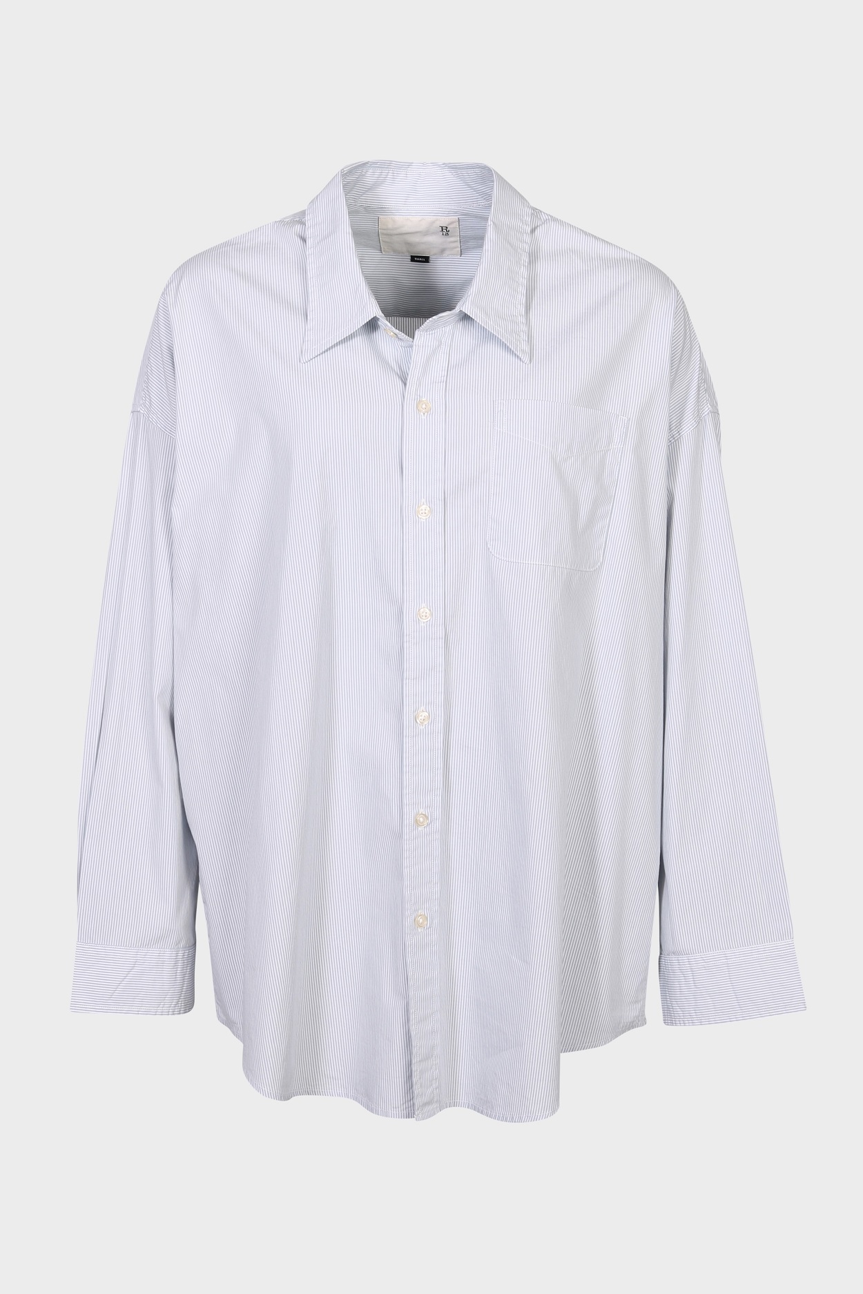 R13 Drop Neck Oxford Shirt Striped