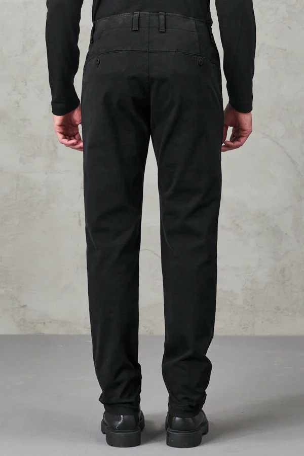 TRANSIT UOMO Cotton Stretch Pant in Black