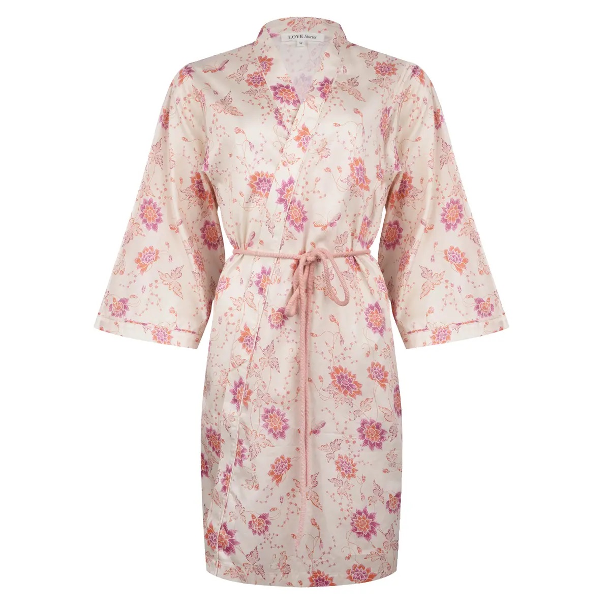 Love Stories Jolie Morning Robe Batik Flower White XS