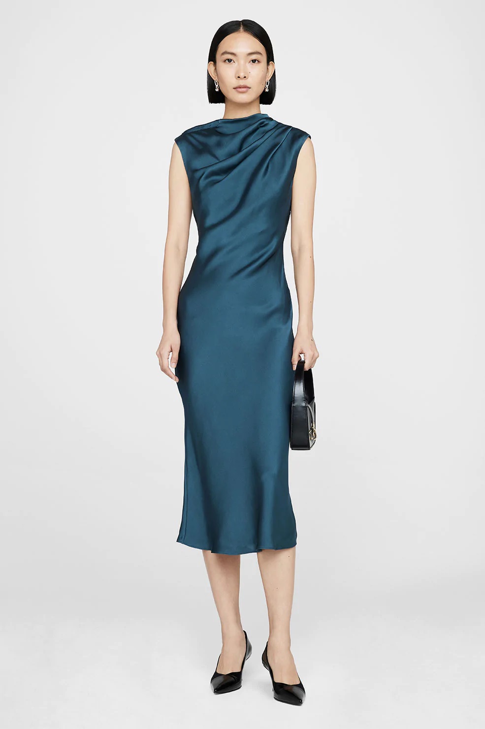 Anine Bing Samantha Dress in Steel Blue M