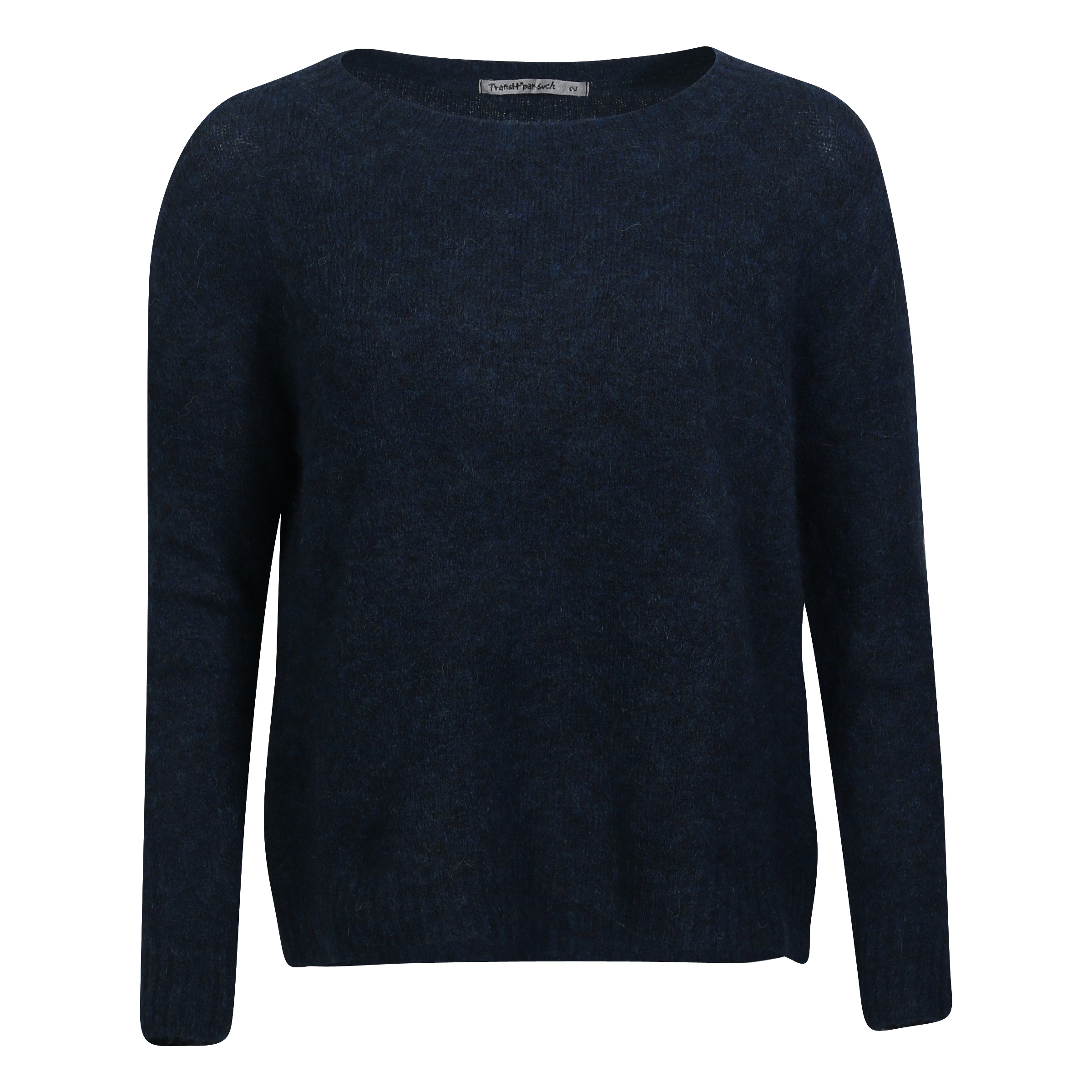 Transit Par Such Fluffy Knit Sweater in Blue Melange
