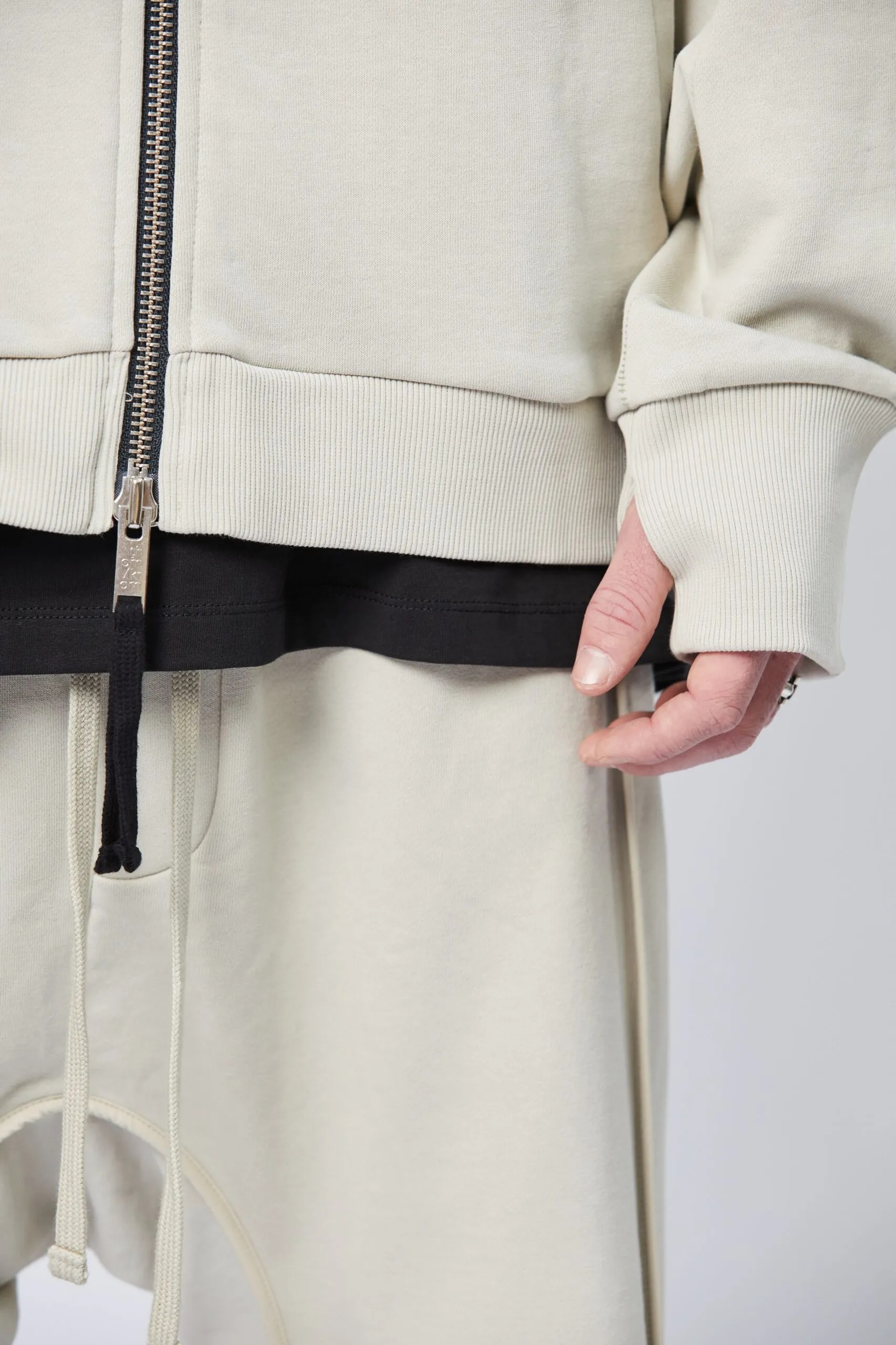 THOM KROM Oversize Zip Hoodie in Sand Shell S