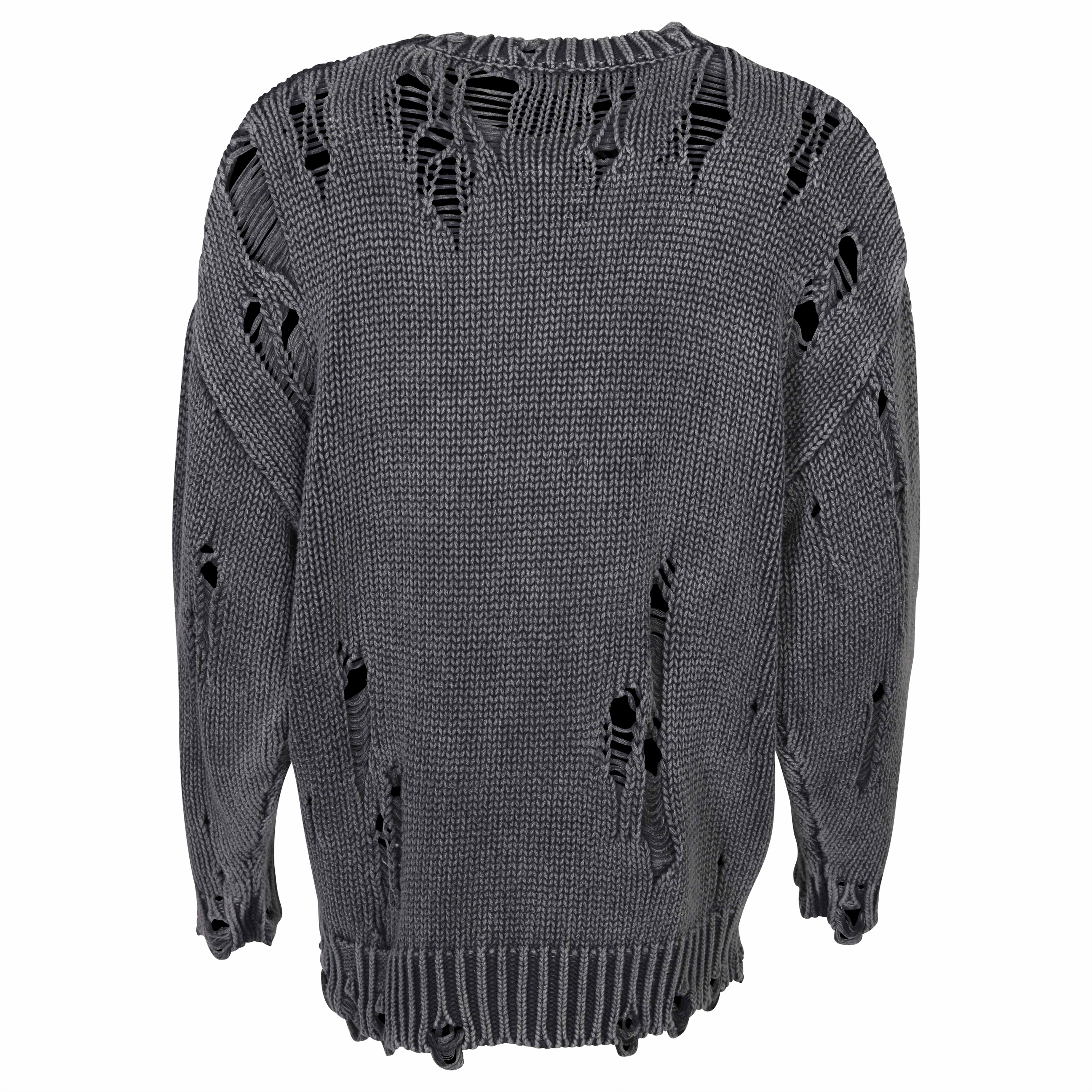 R13 Distressed Oversized Sweater in Acid Black L
