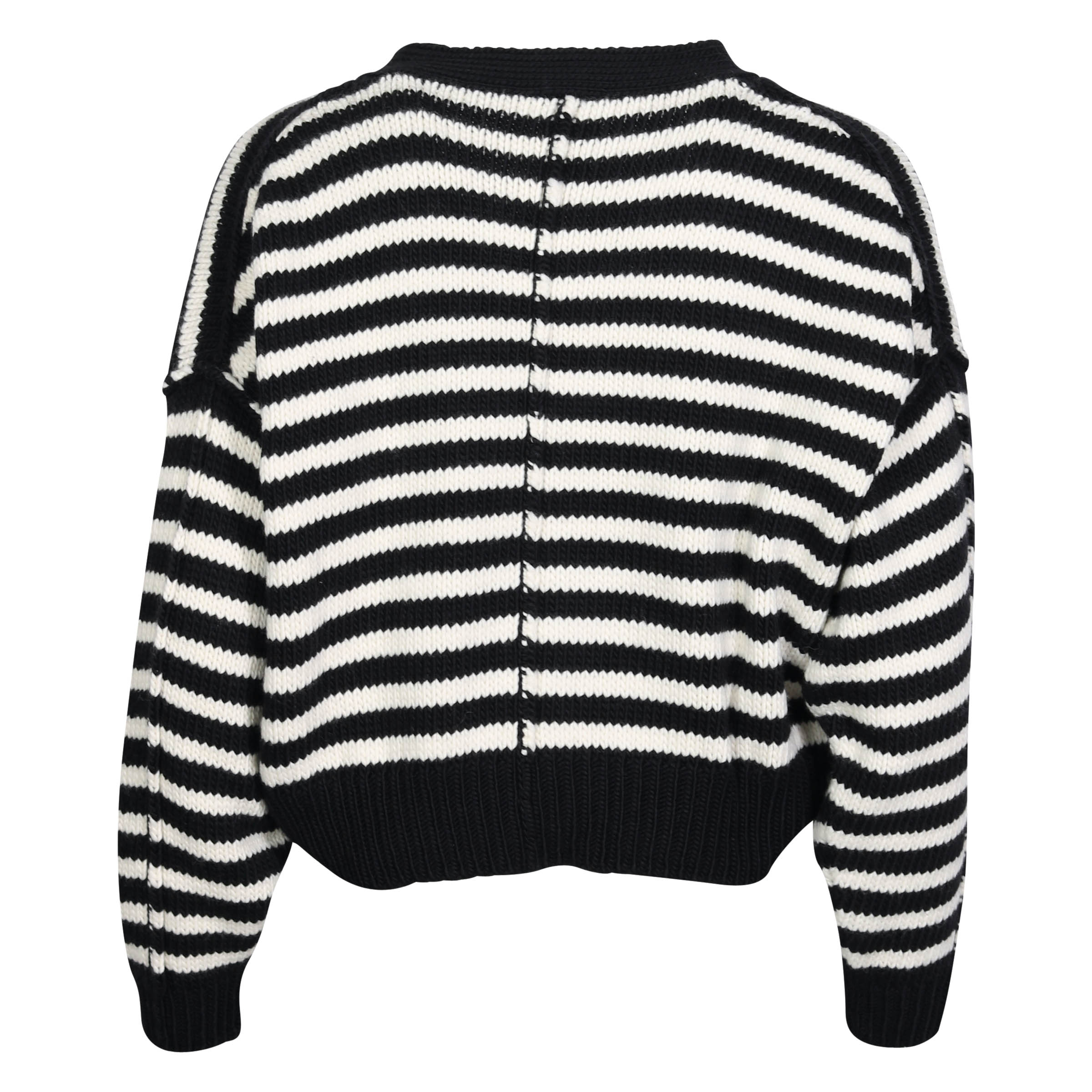 Thom Krom Striped Knit Cardigan in Black/White