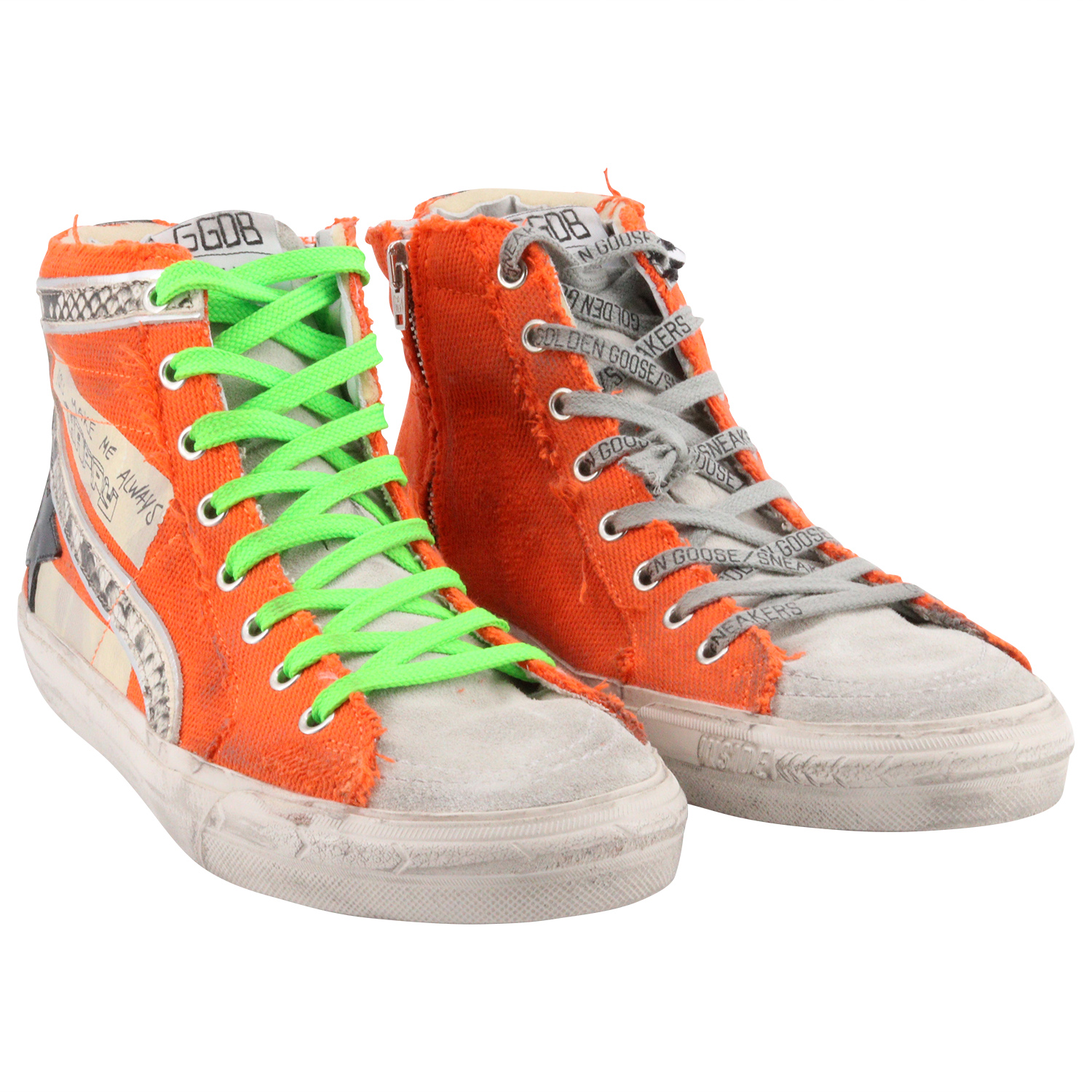 Golden Goose Sneaker Slide Python Print/Orange Fluo/Ice/Black
