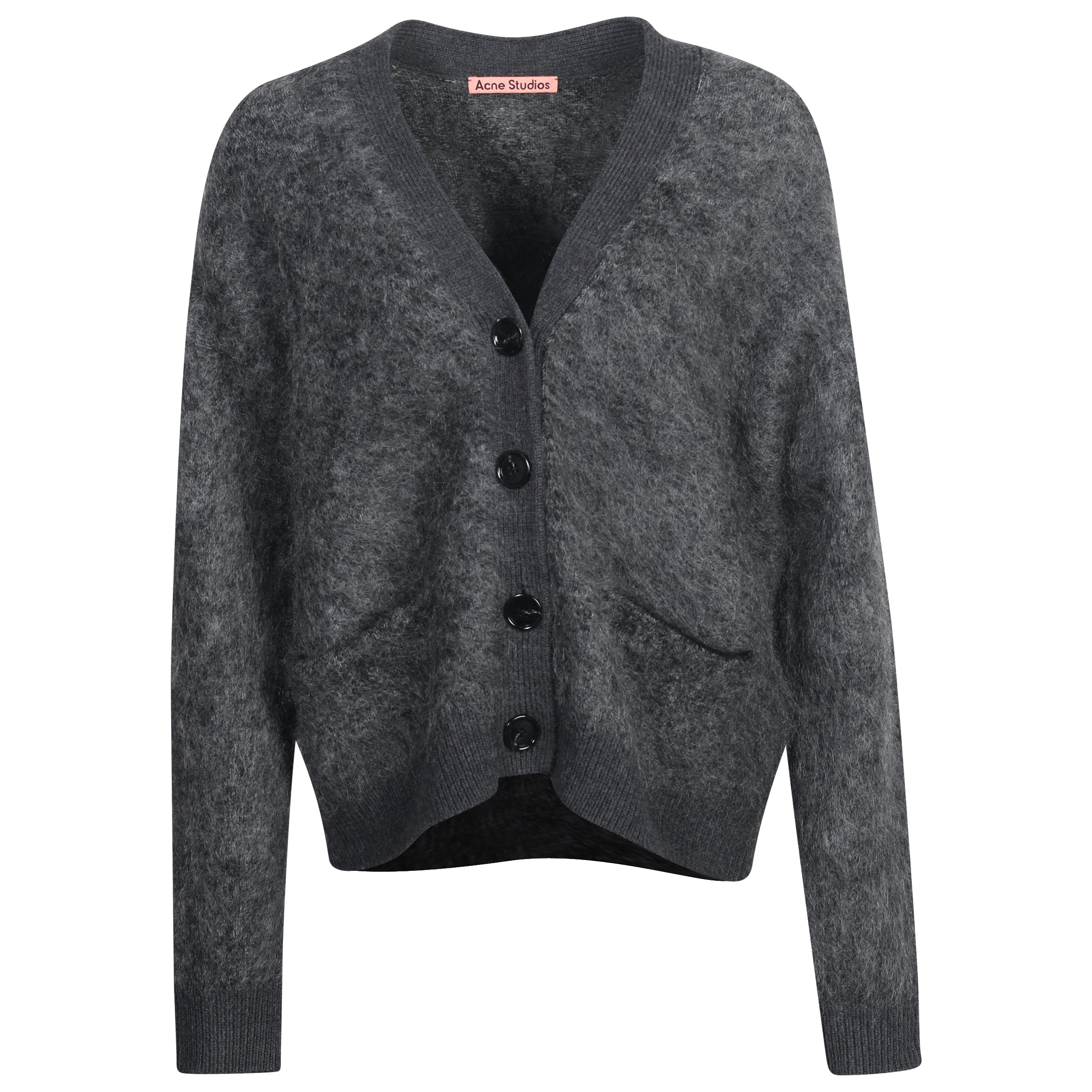 Acne Studios Knit Cardigan in Dark Grey Melange