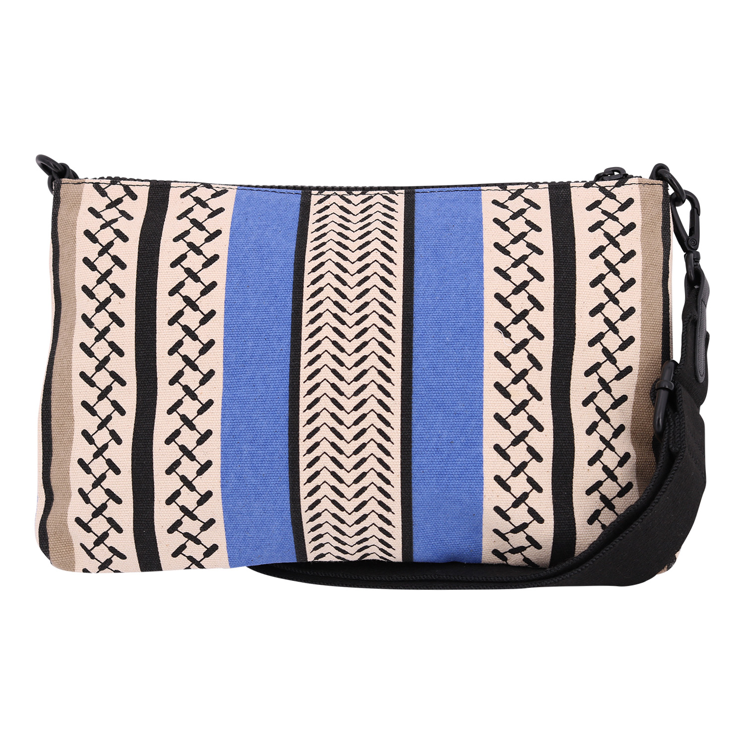 Lala Berlin Crossbody Bag Zabiana Kufiya Offwhite/Black/Blue
