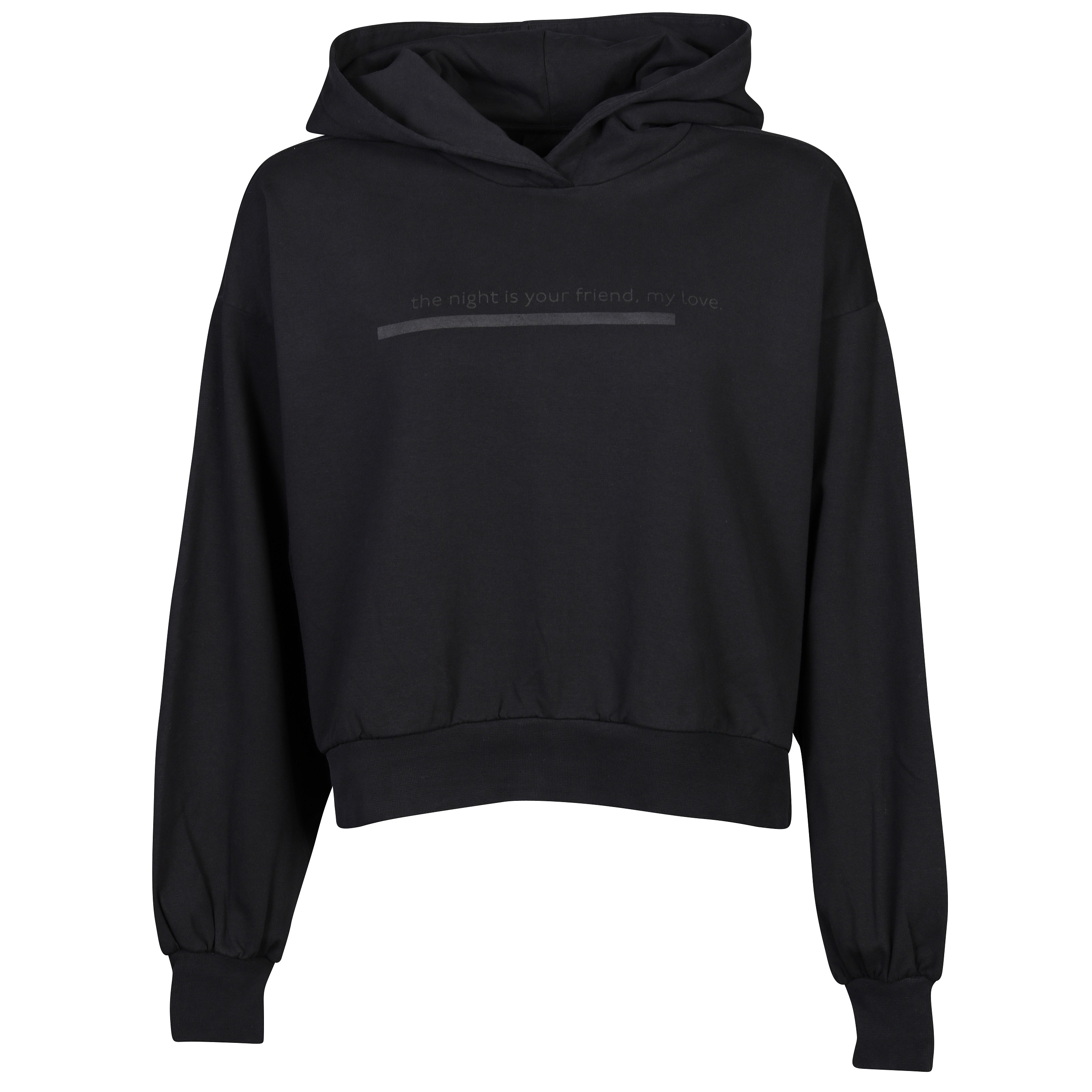 Thom Krom Cropped Sweat Hoodie in Black