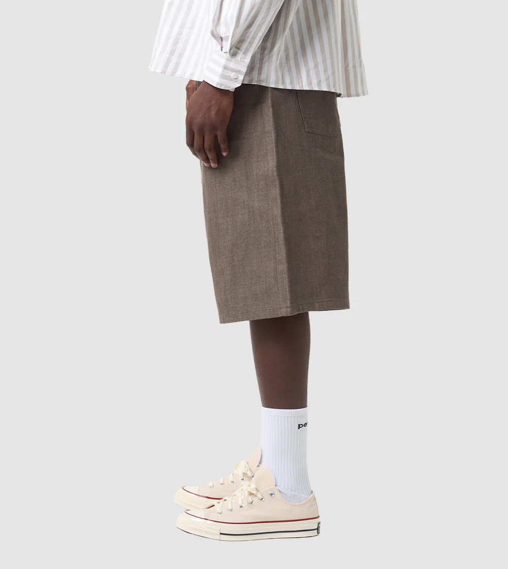 PERPLEX Japanese Raw Denim Shorts in Brown