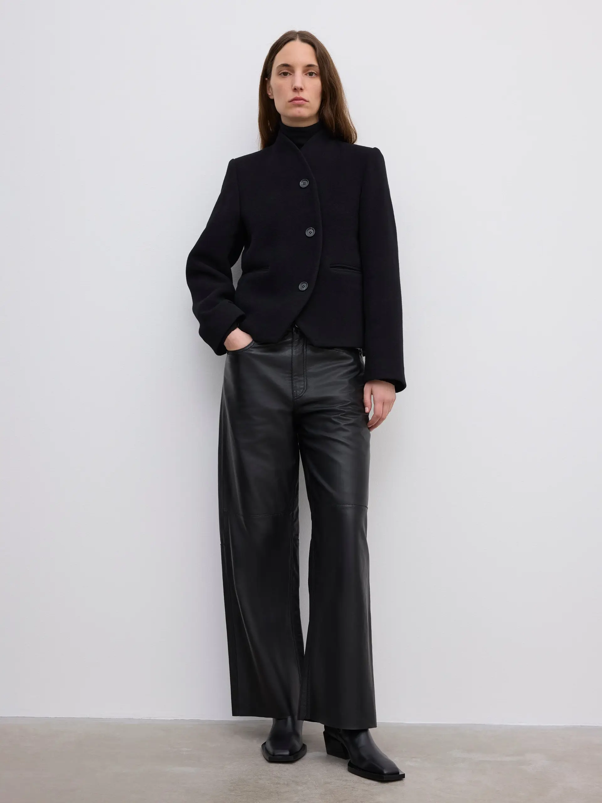 DAGMAR Short Curved Jacket in Black
