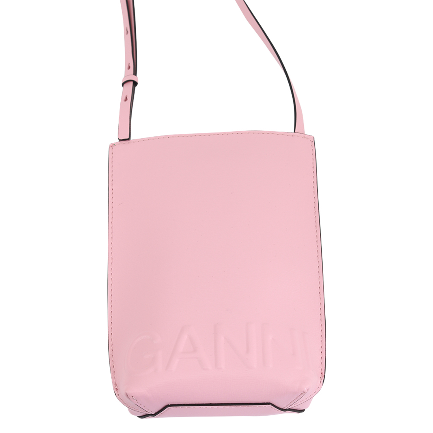 Ganni Recycled Leather Small Crossbody Bag Pink Nectar