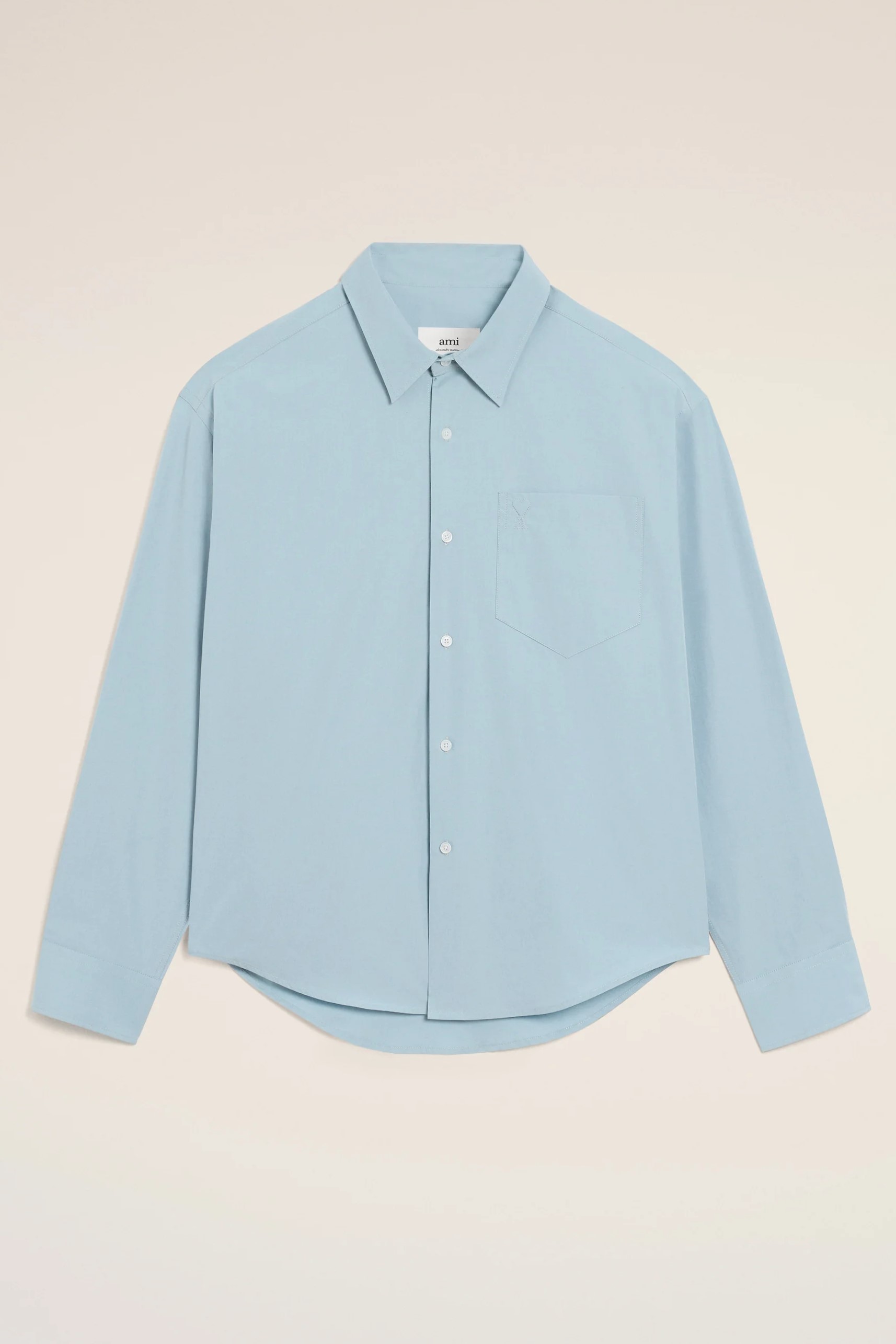 AMI PARIS de Coeur Embossed Boxy Shirt in Sky