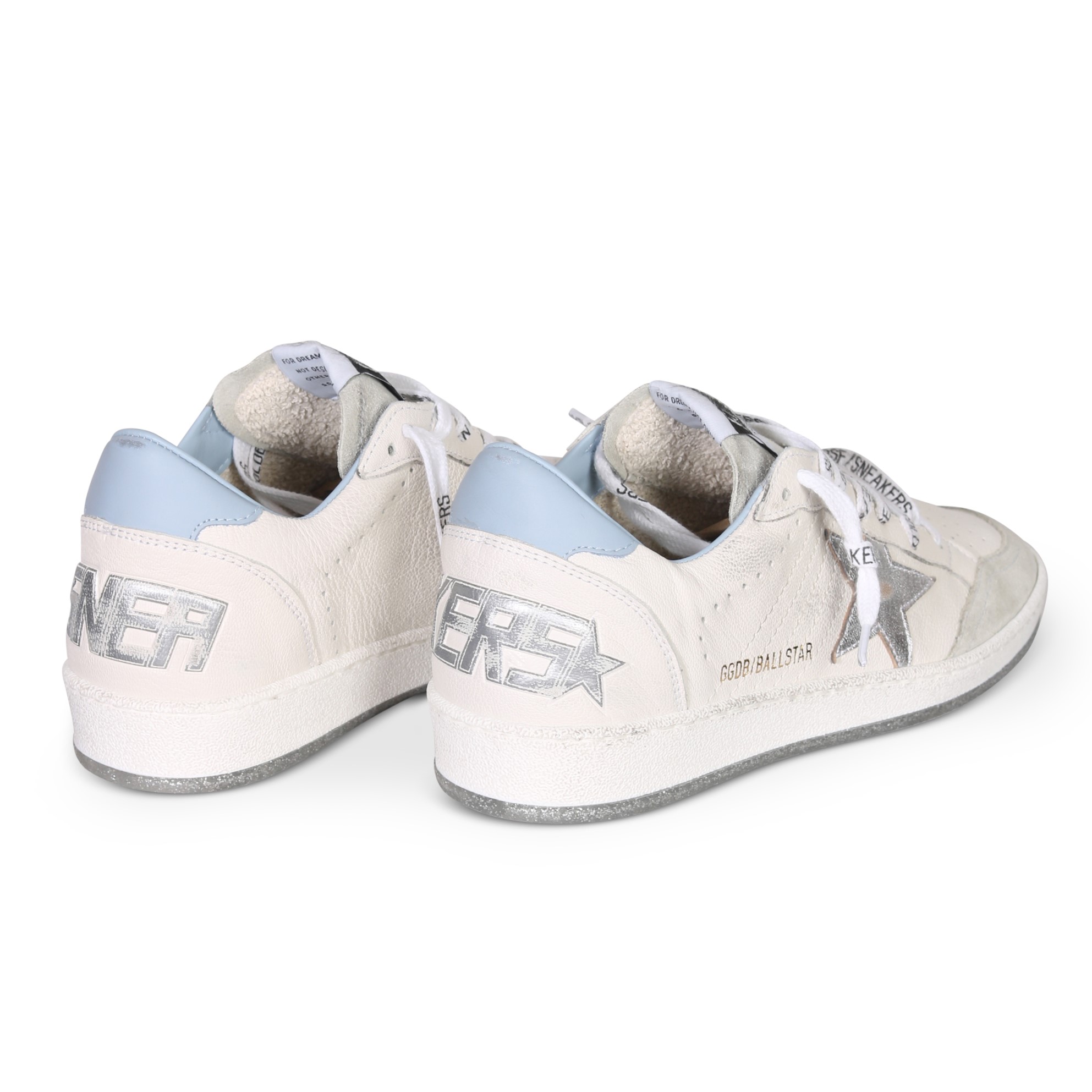 GOLDEN GOOSE Sneaker Ballstar in White/Light Blue/Silver 40