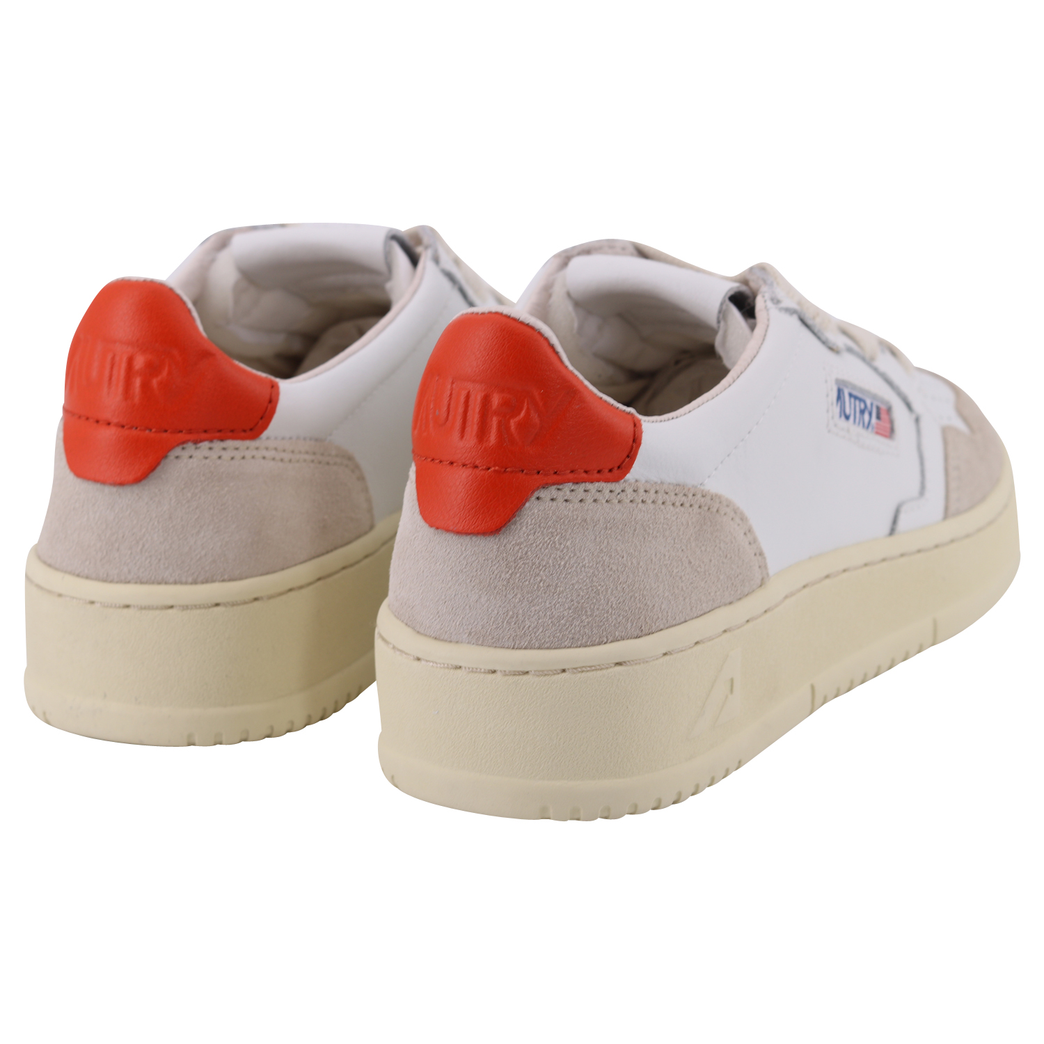 Autry Action Shoes Suede White/Orange 41