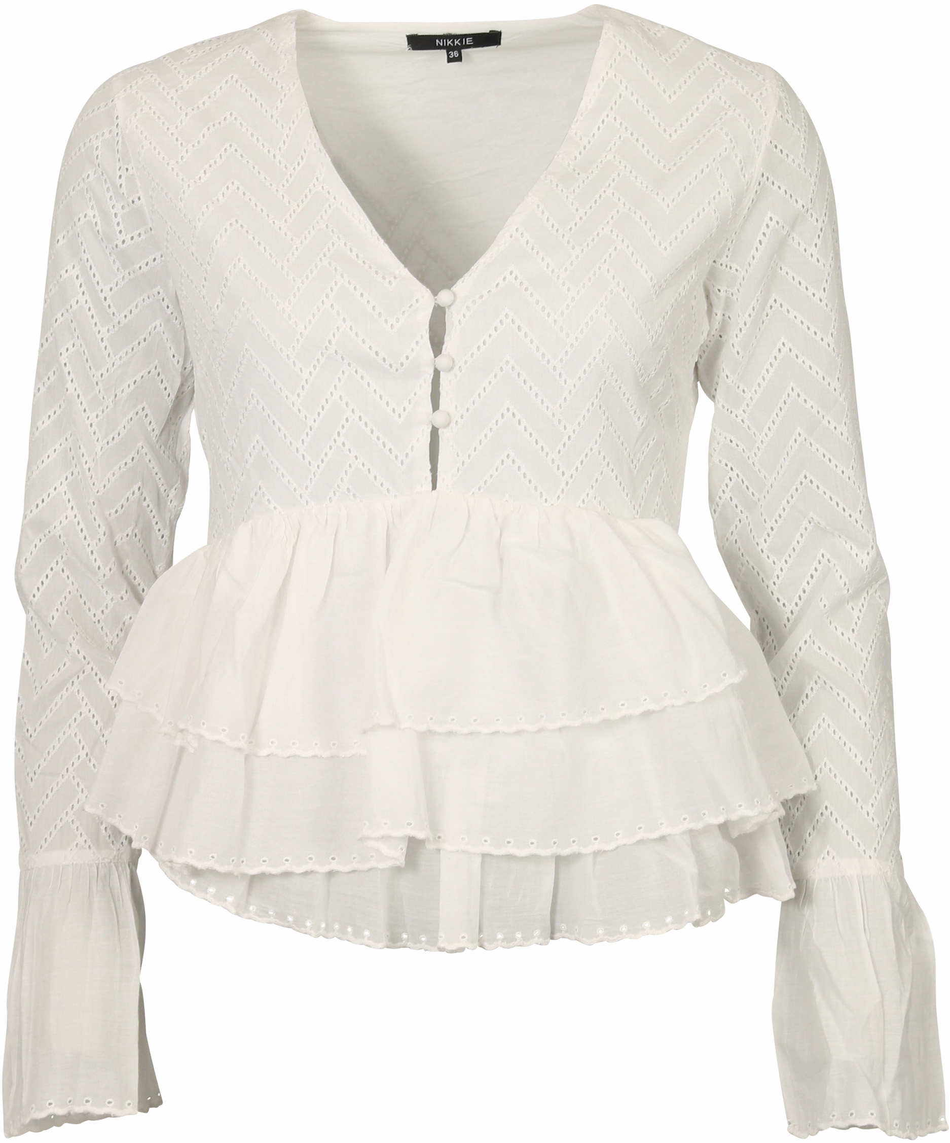 Nikkie Ruffle Top Off White