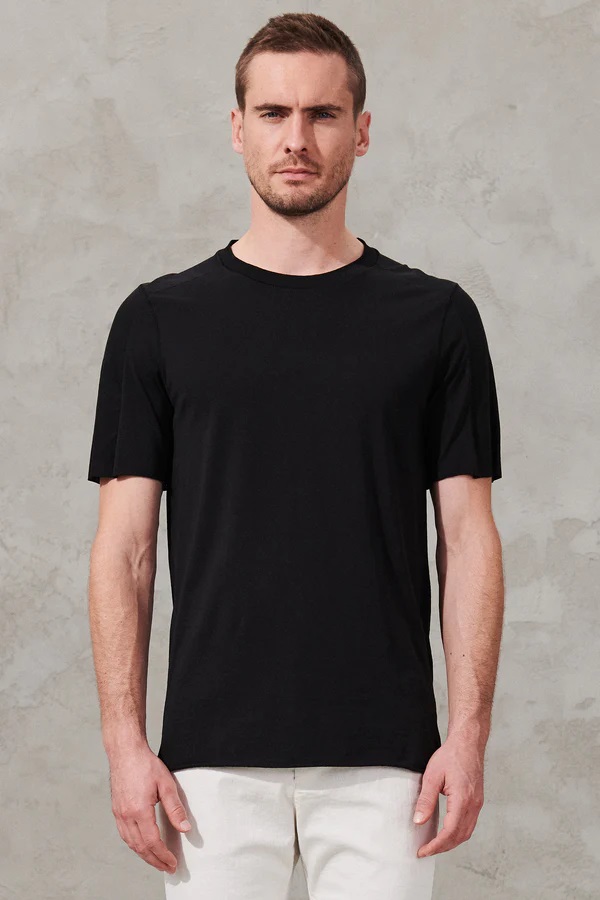 TRANSIT UOMO Cotton Stretch T-Shirt in Black S