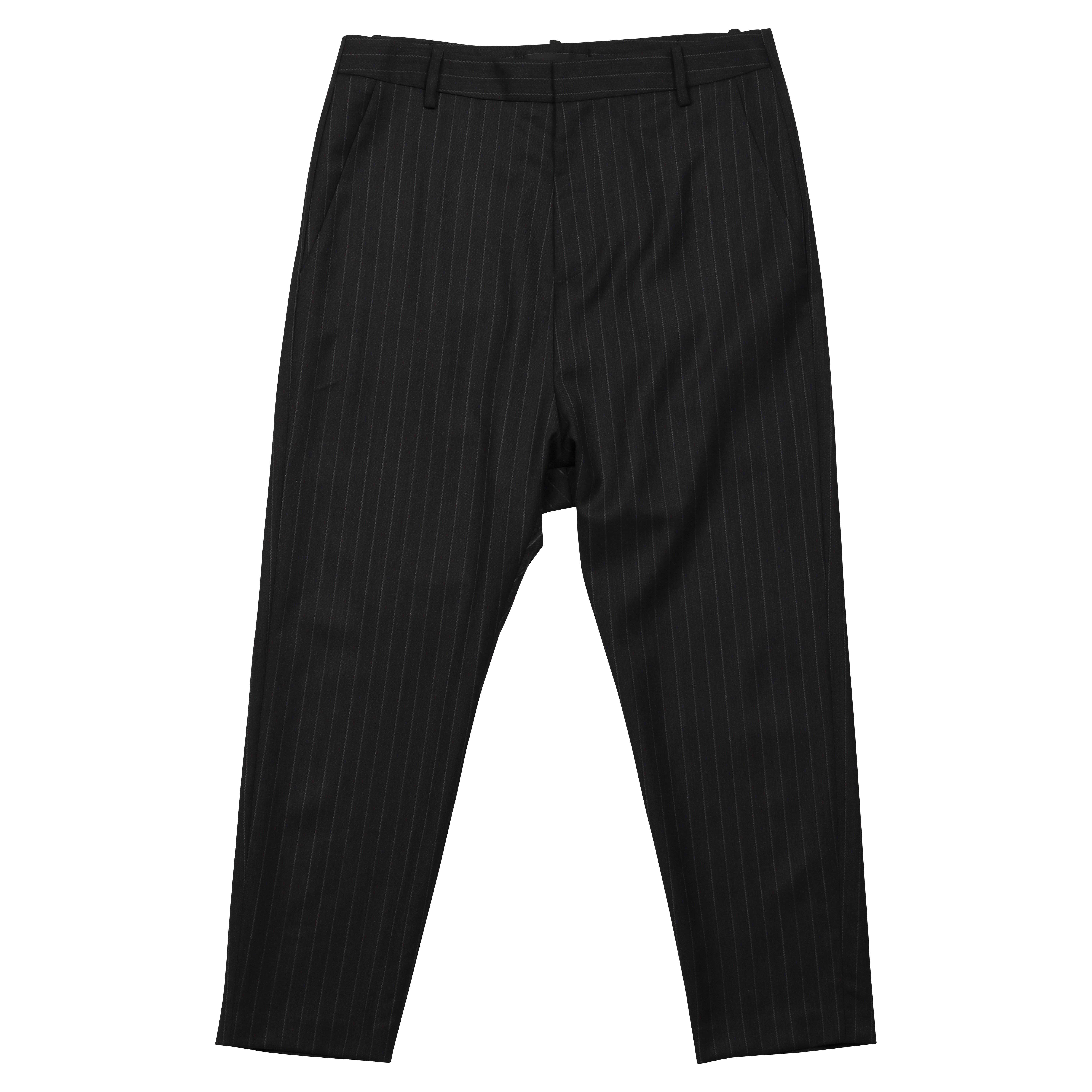 Nili Lotan Paris Wool Pant Charcoal Striped 10/XXL