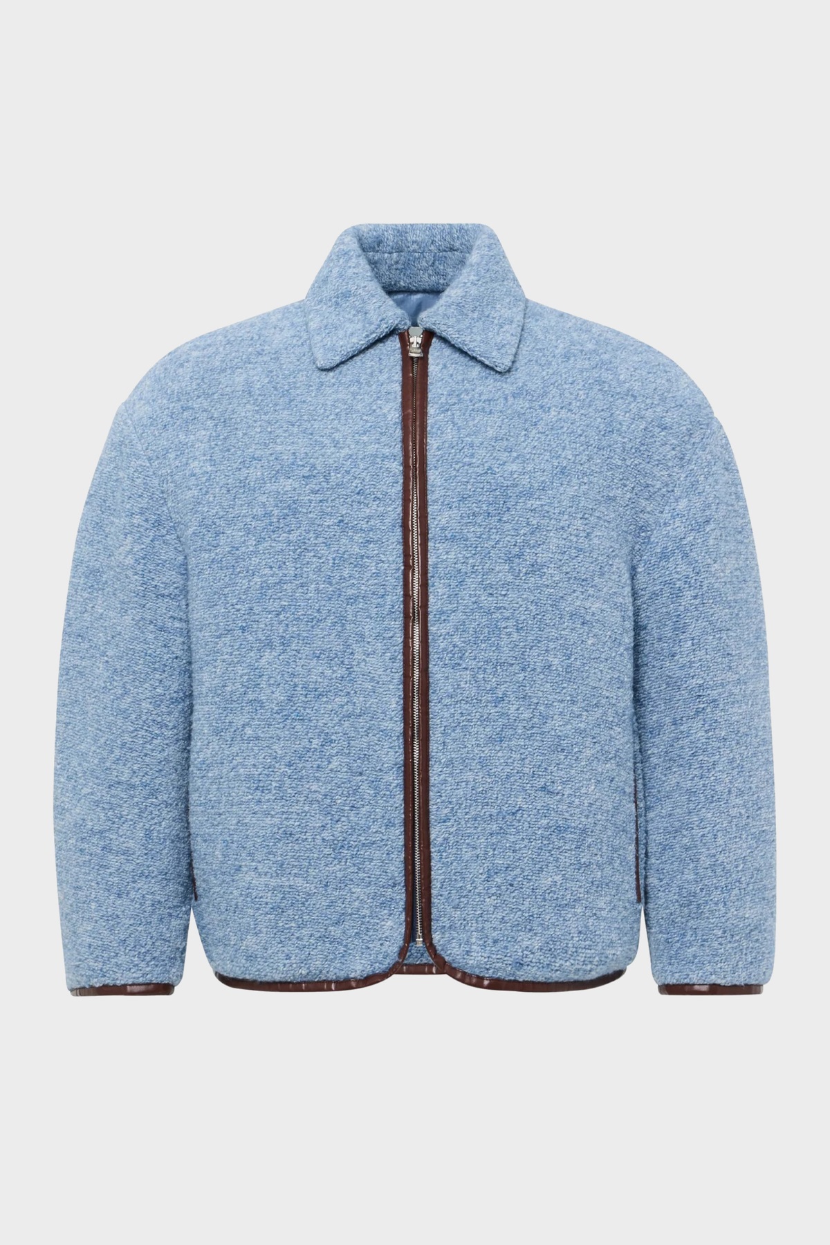 JW ANDERSON Contrast Trim Casual Jacket in Blue Melange