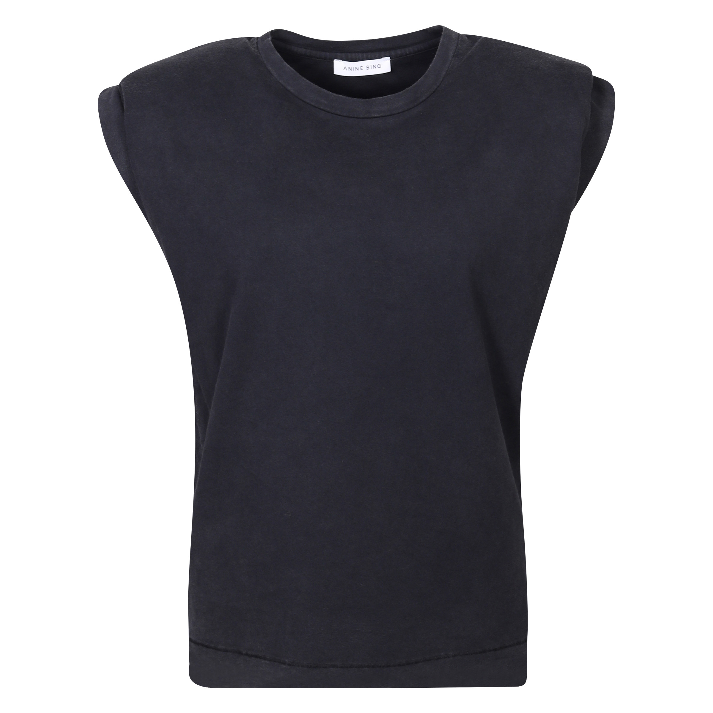 Anine Bing Tank Tanner Big Shoulder Washed Black