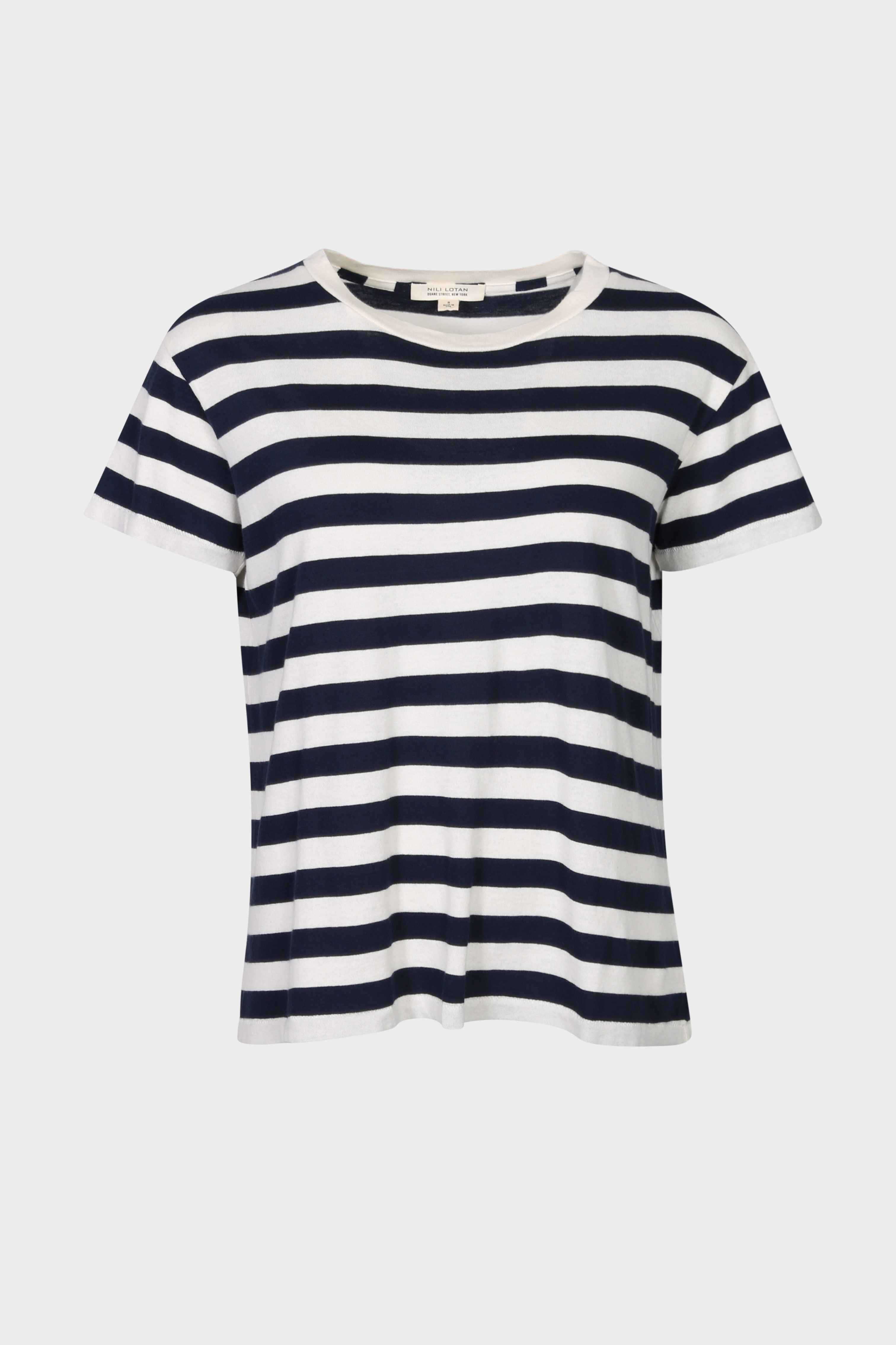 NILI LOTAN Brady T-Shirt in Dark Navy Stripe