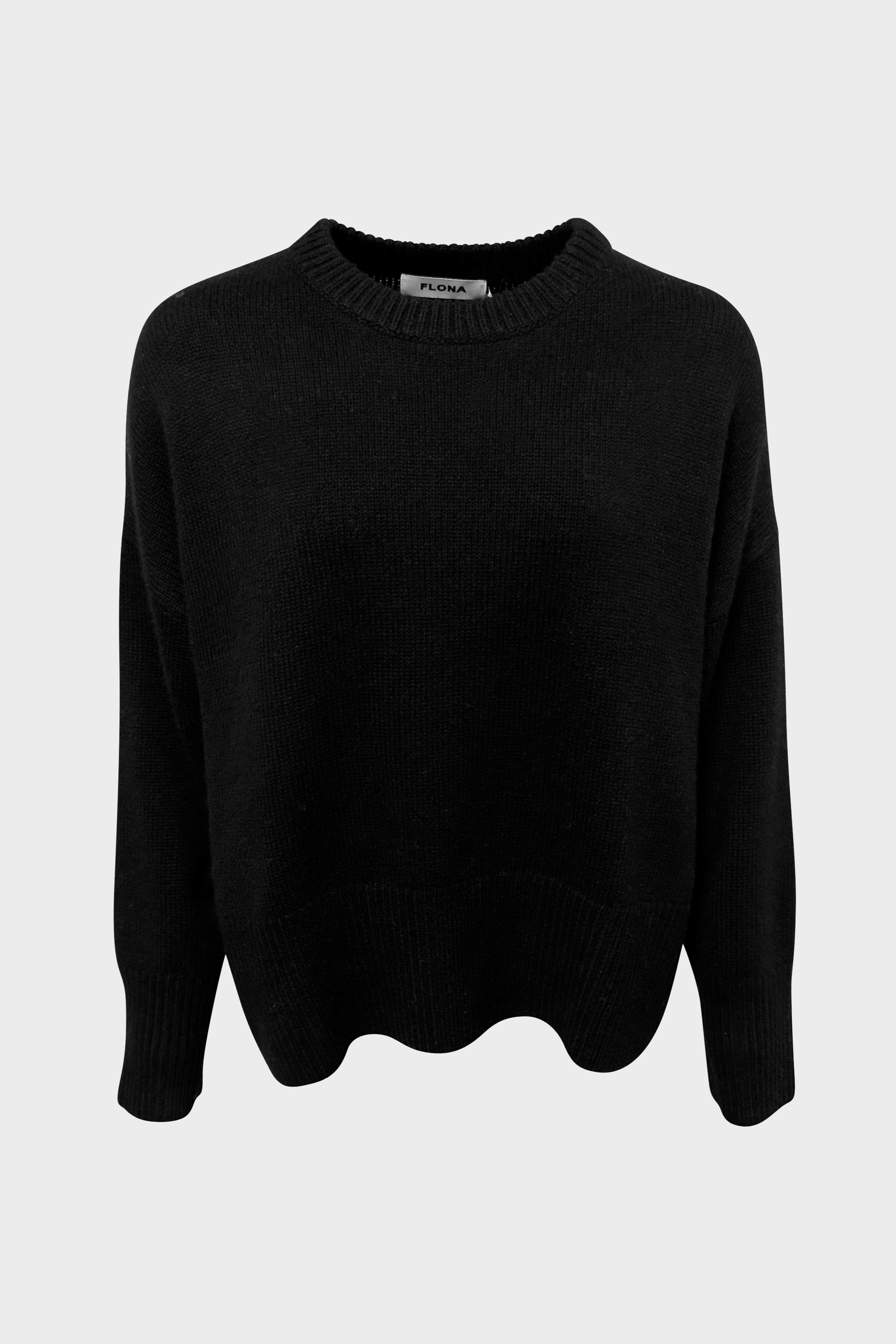 FLONA Cashmere Roundneck Sweater Black FLONA Cashmere Roundneck Sweater Black