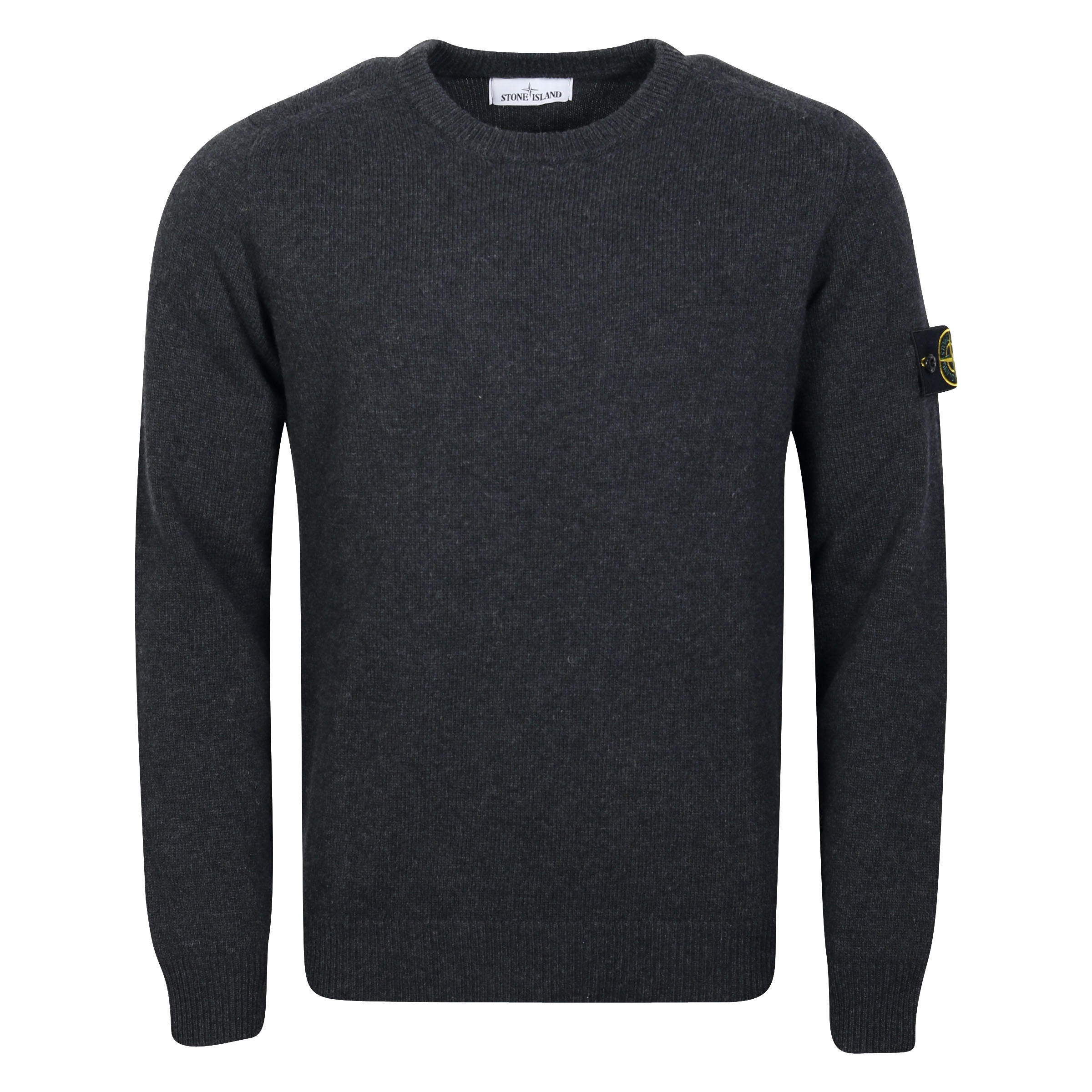 Stone Island Crew Neck Knit Sweater Dark Grey Melange