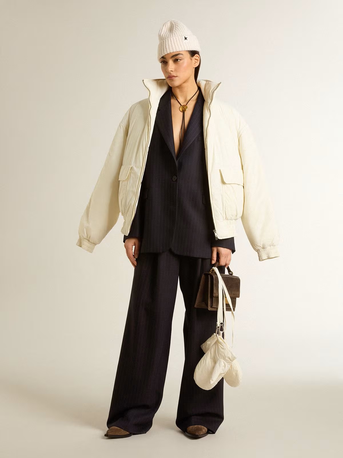 GOLDEN GOOSE Sartorial Pleated Flavia Pant Pinstripe