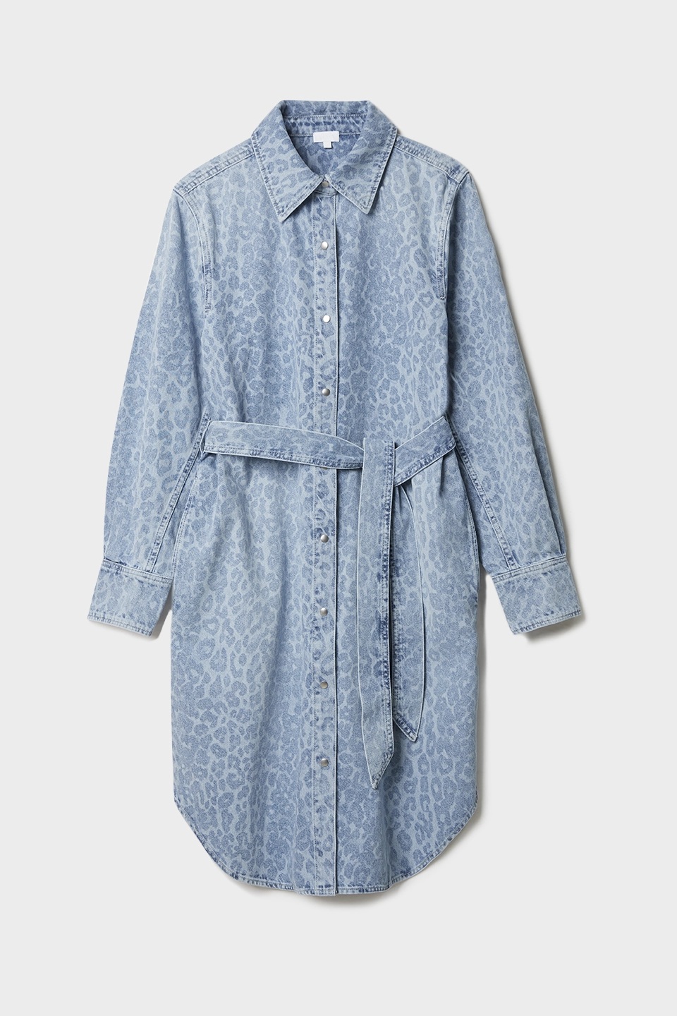 LALA BERLIN Denim Shirt Dress in Blue Leo