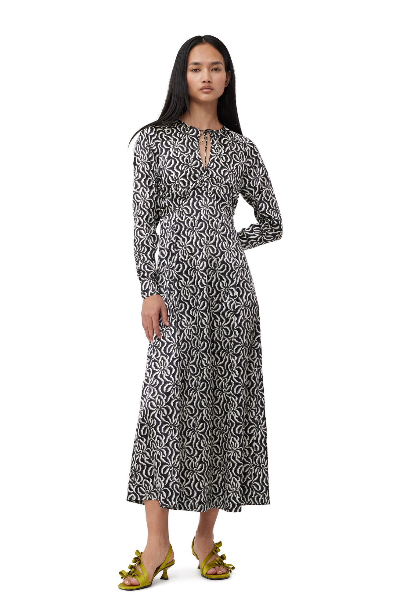 GANNI Silk Stretch Long Dress 36