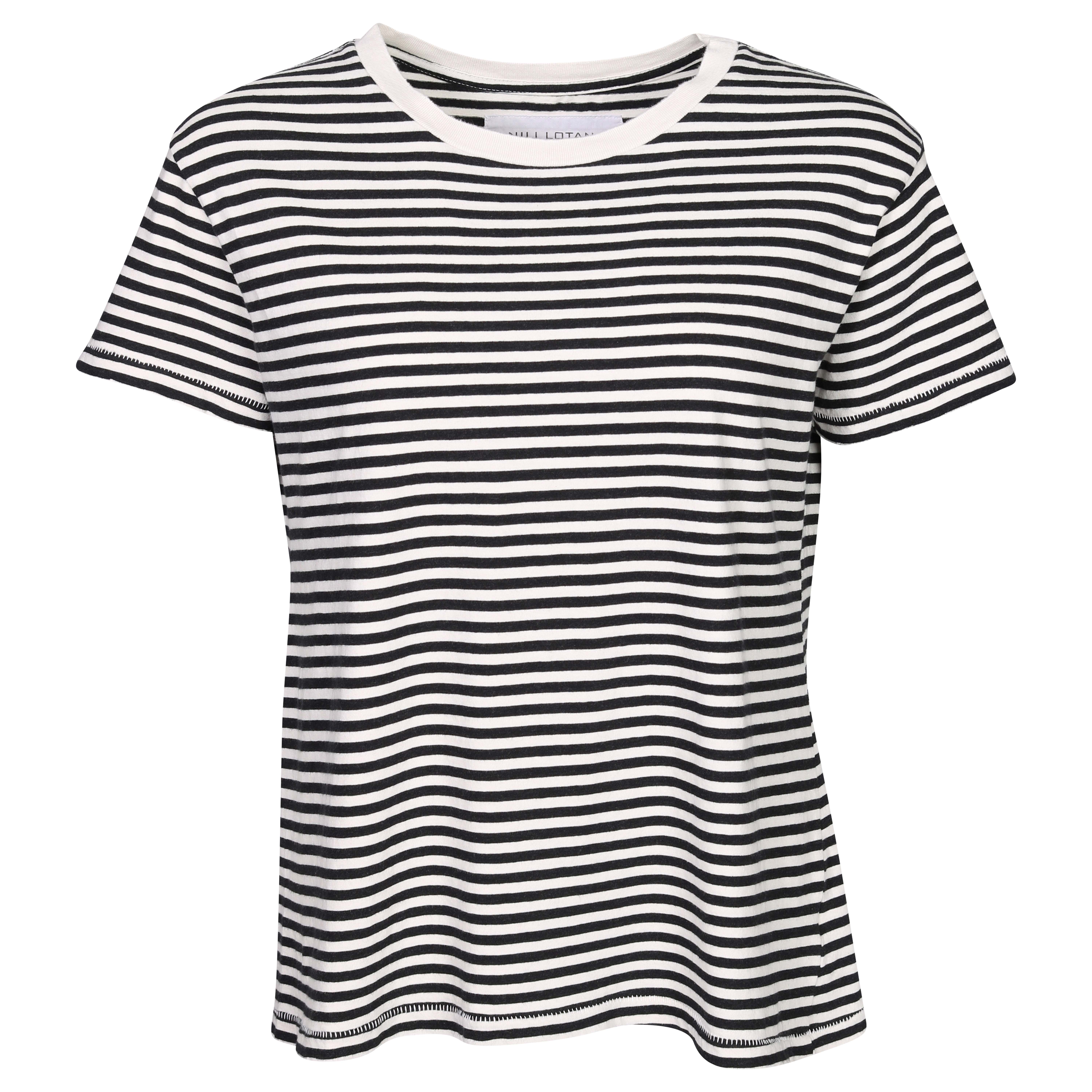 Nili Lotan Striped Brady T-Shirt Black/Ivory