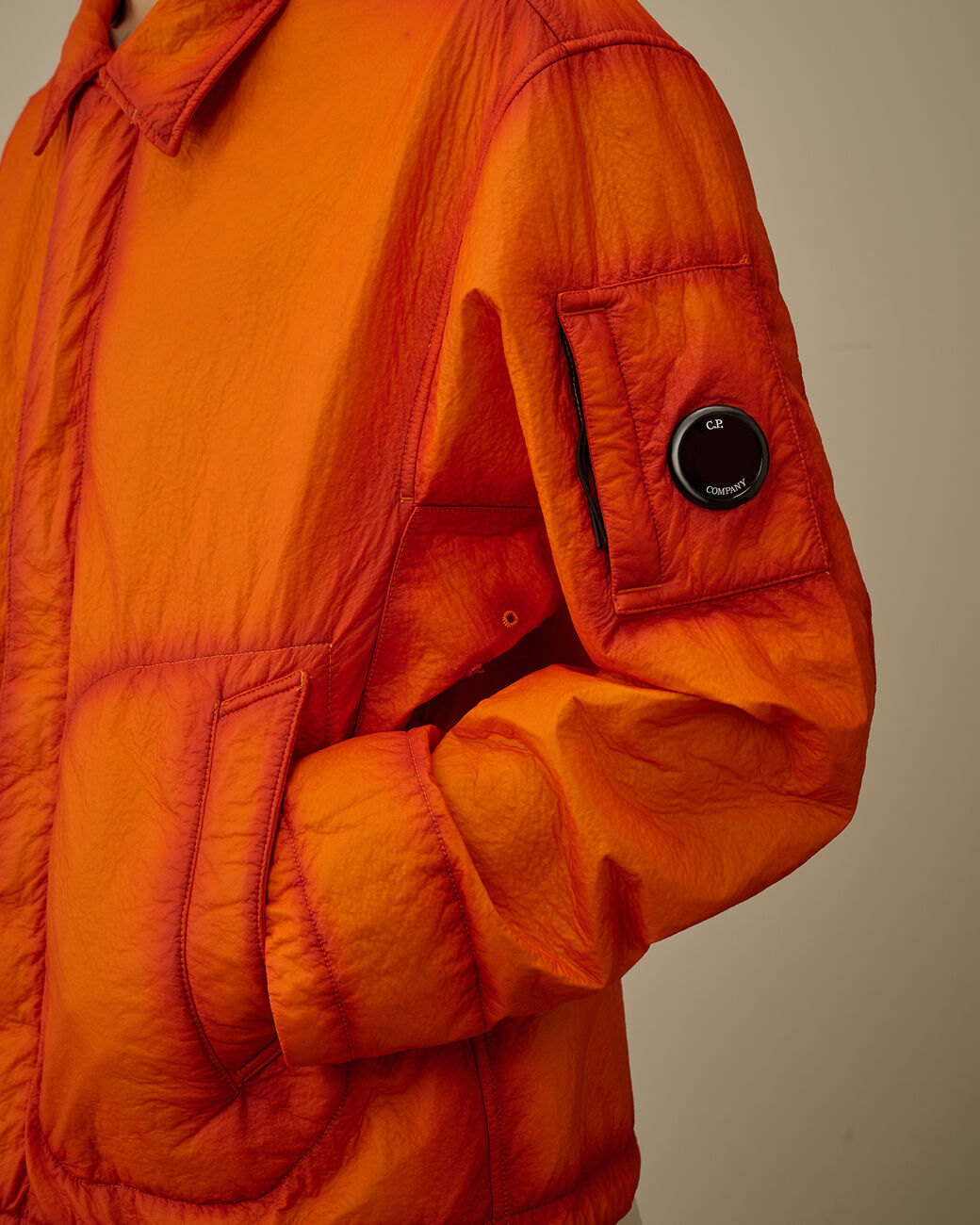 C.P. COMPANY Feltro Bi-Film Short Jacket in Russet Orange