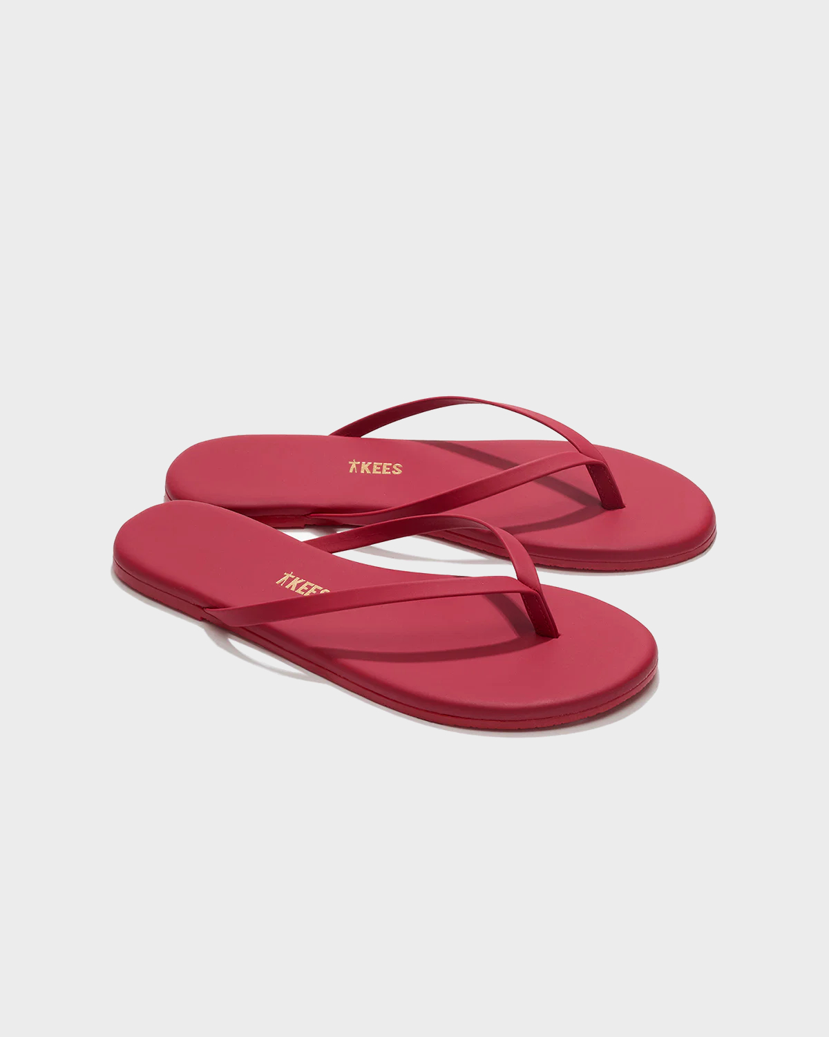 TKEES Lily Leather Flip Flop in Red