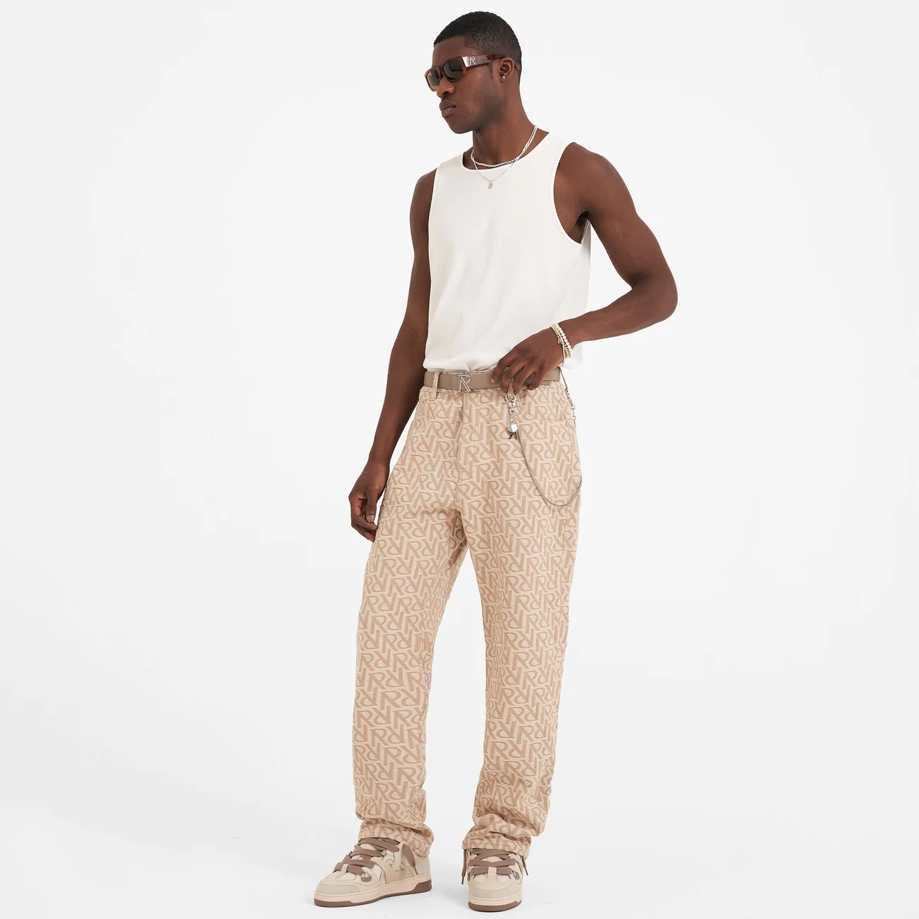 REPRESENT Initial Denim Pant in Sesame