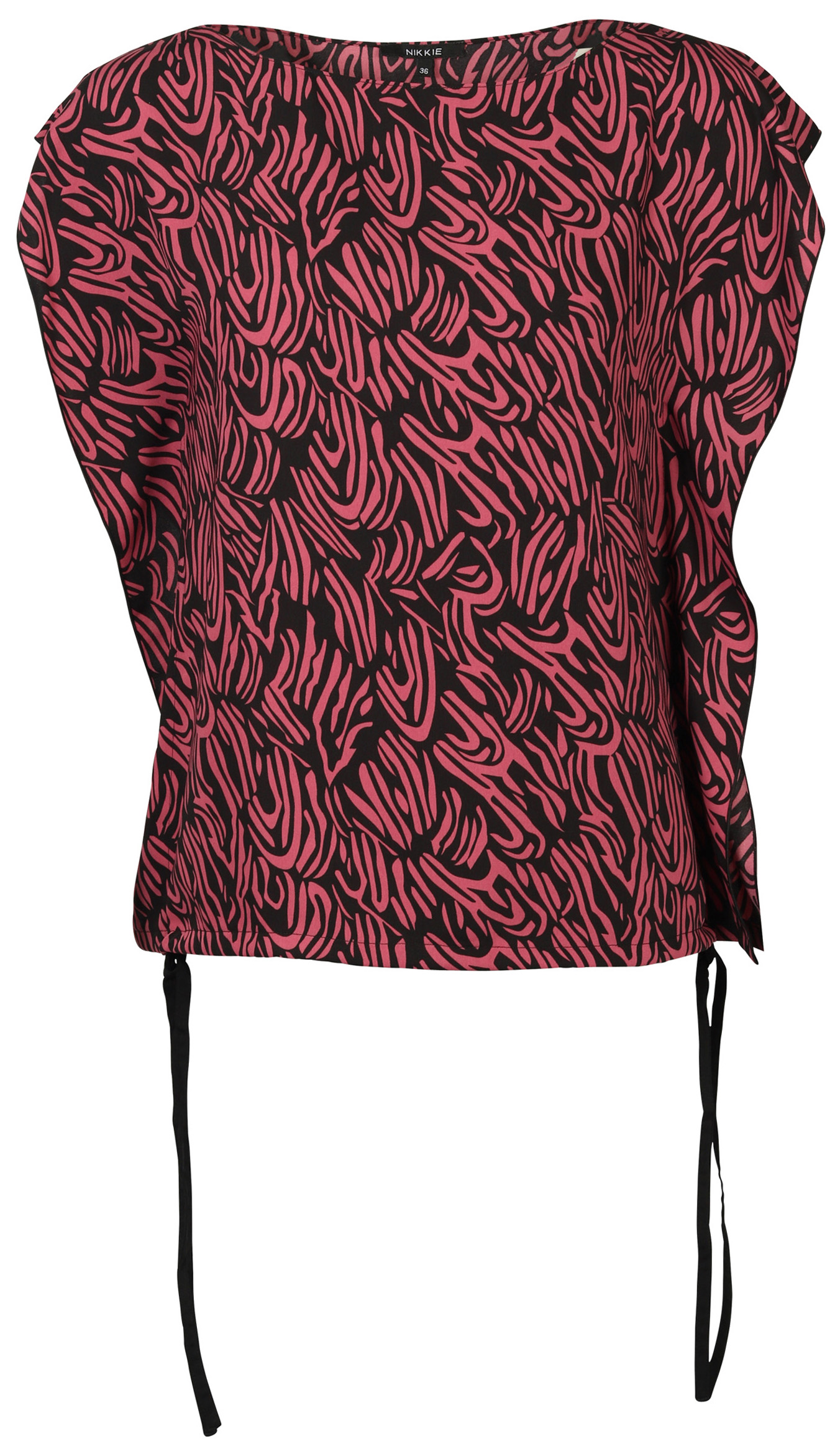 Nikkie Top Sandy Black/Blushpink Printed
