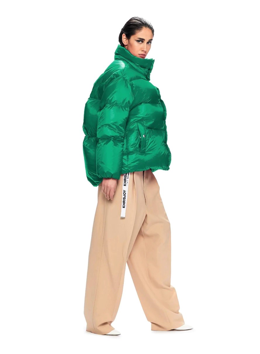 Khrisjoy Iconic Puffer Oversized Jacket in Emerald Green