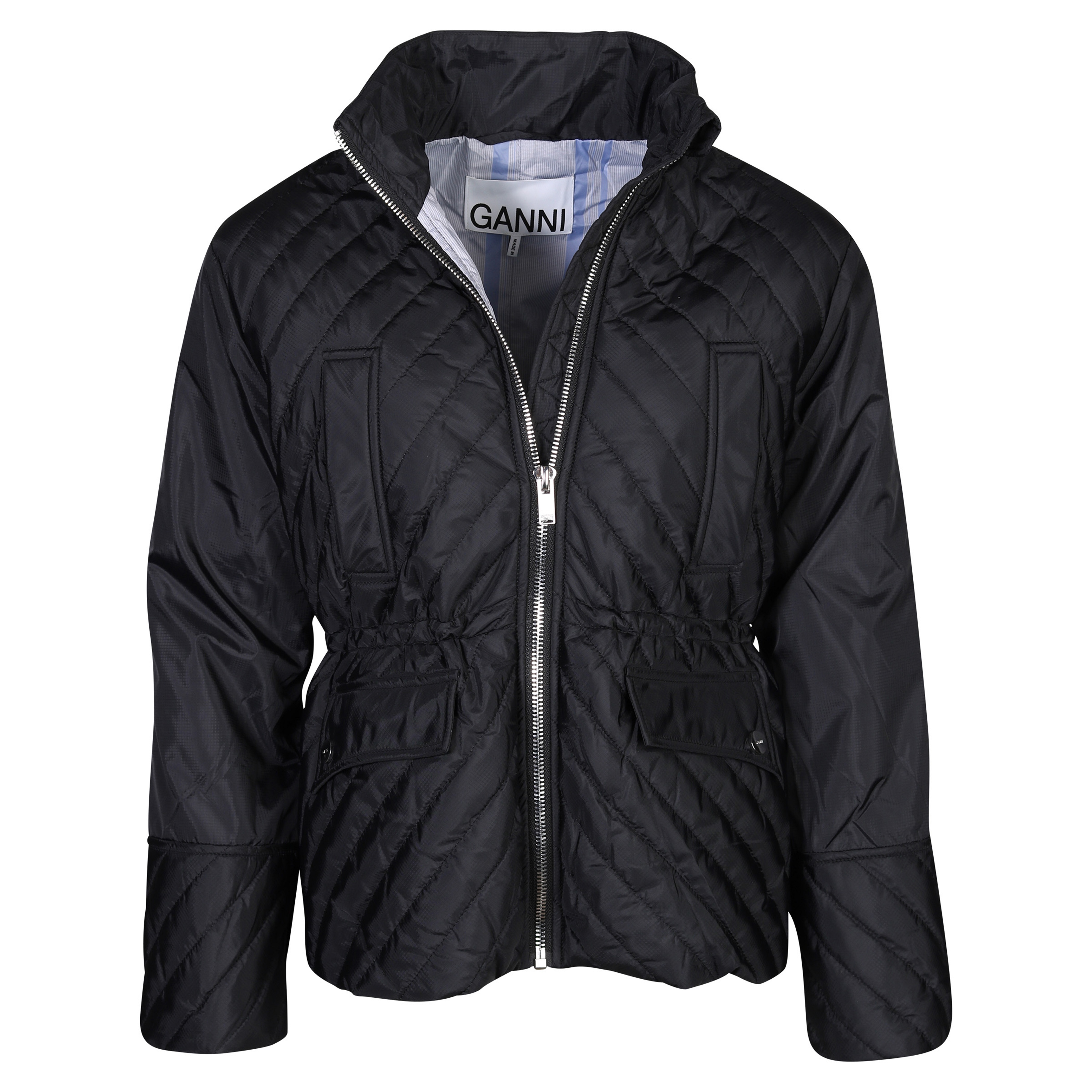 Ganni Recycled Ripstop Quilt Jacket in Black