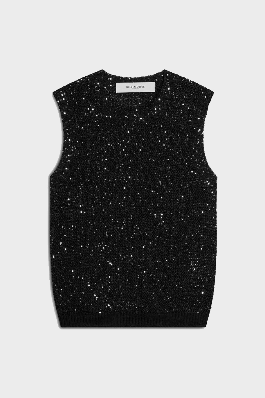 GOLDEN GOOSE Knit Tank Top Sequins Mesh