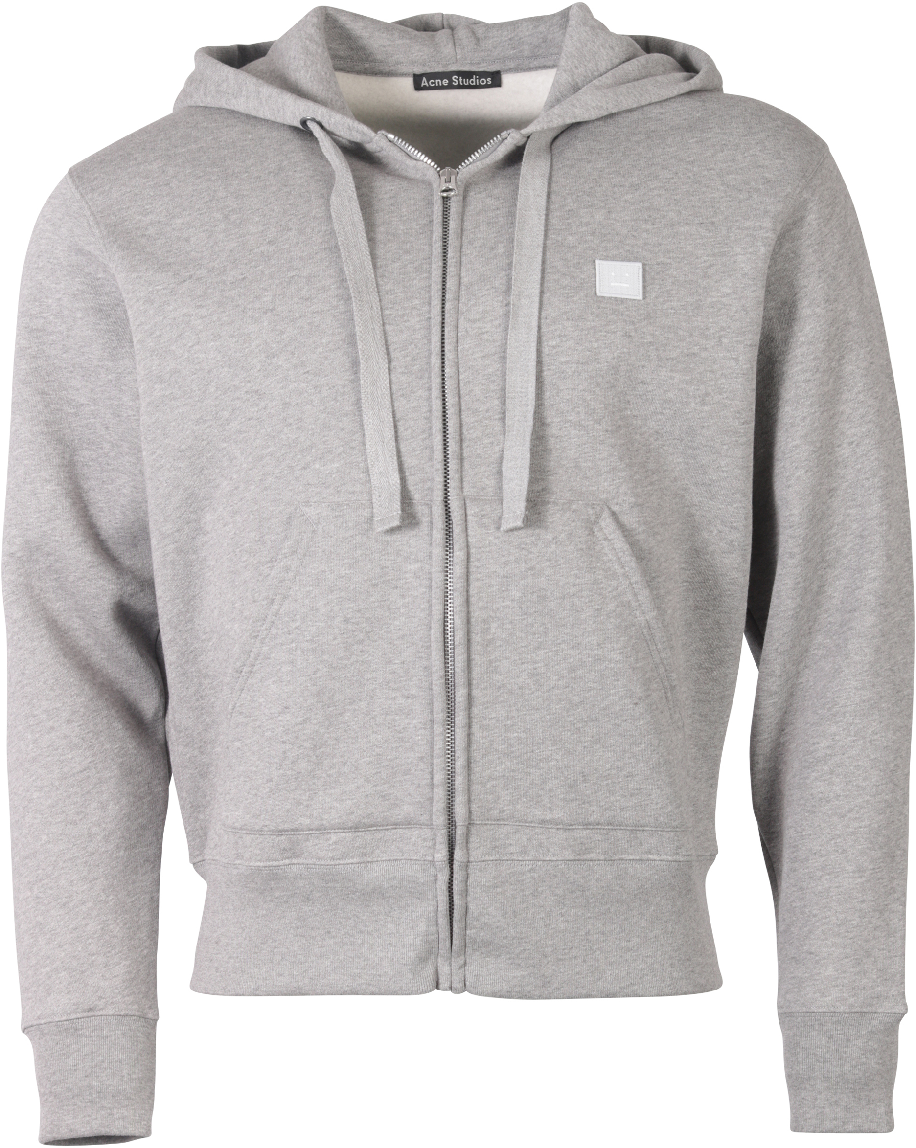 Unisex Acne Studios Zip Hoodie Ferris Face Heathergrey