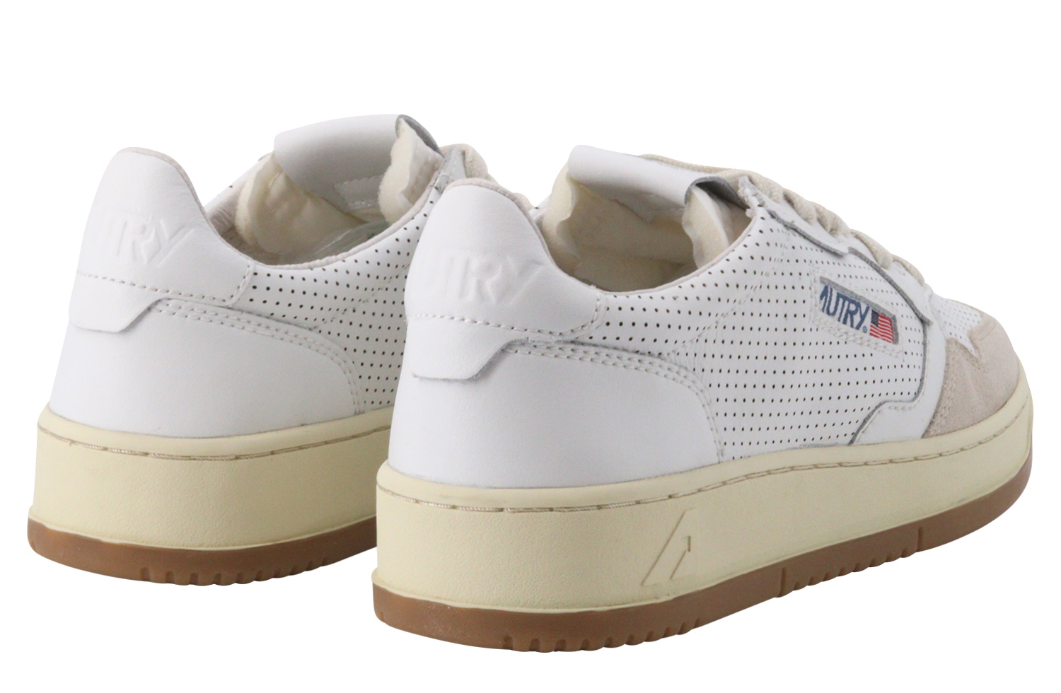 Autry Action Shoes Vintage Sneaker Suede/Toe White/White