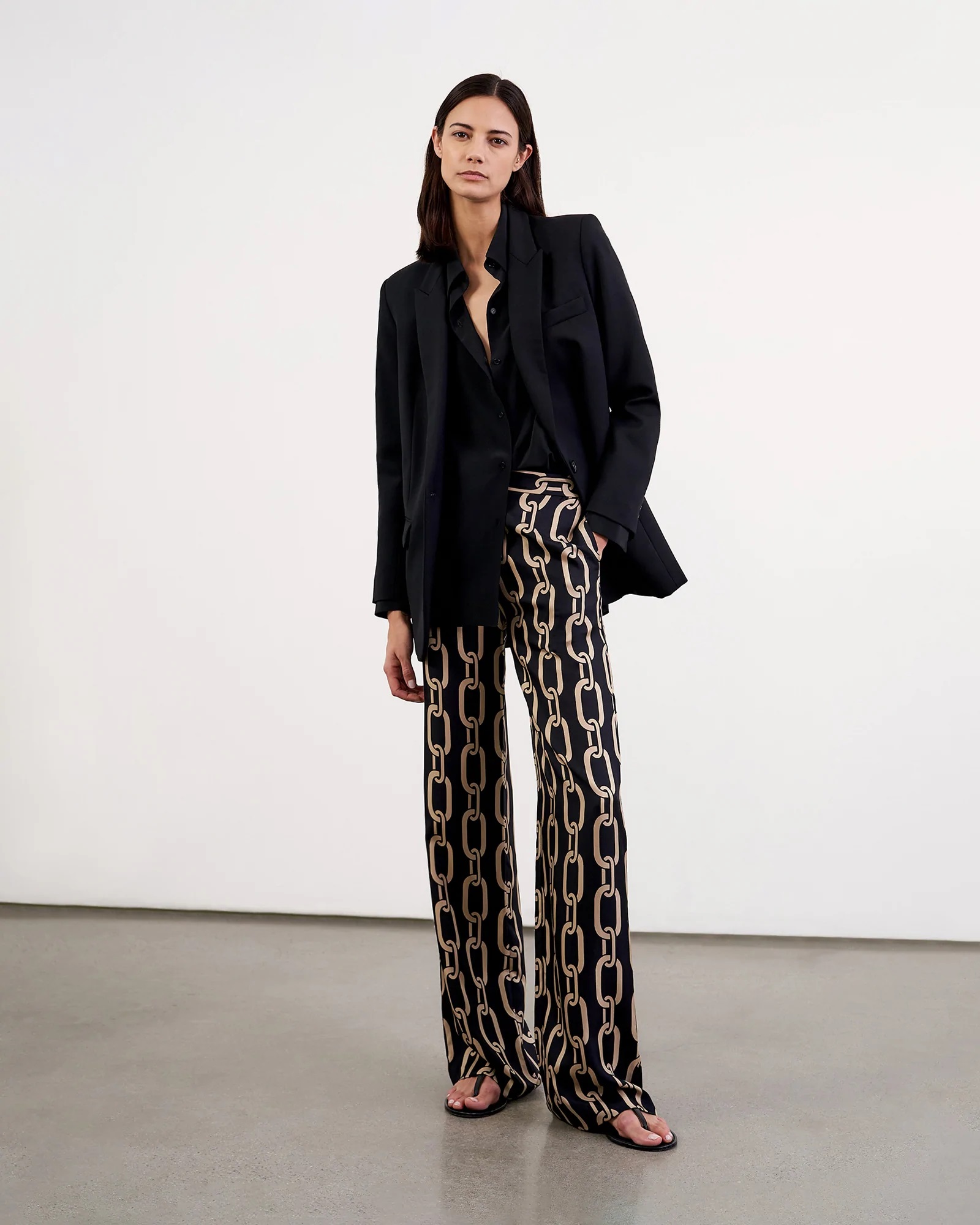 NILI LOTAN Germain Silk Pant Big Chain S - US2