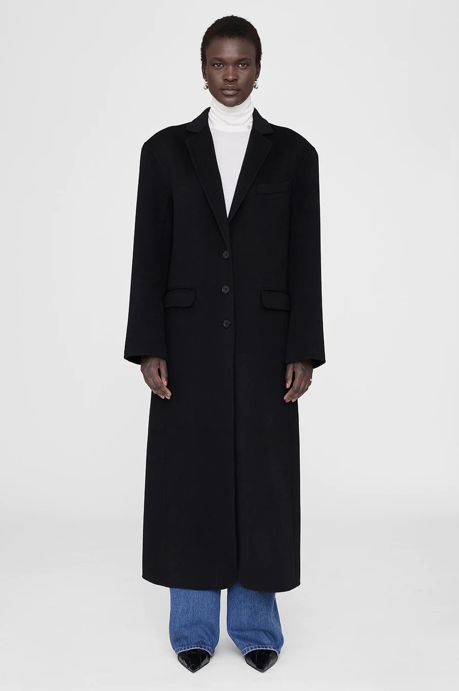 ANINE BING Quinn Coat in Black M