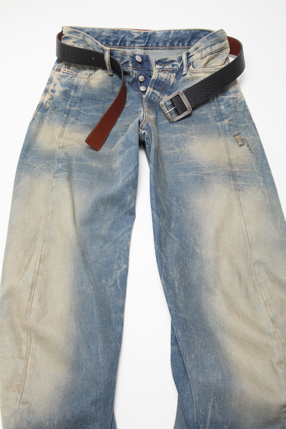 ACNE STUDIOS Reversible Leather Belt in Black/Brown