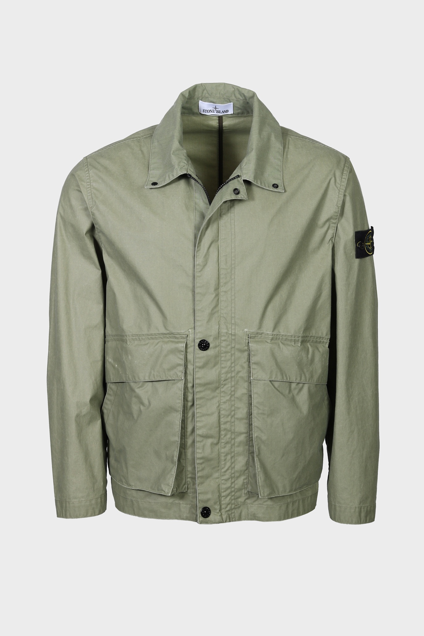STONE ISLAND Waxed Jacket in Olive