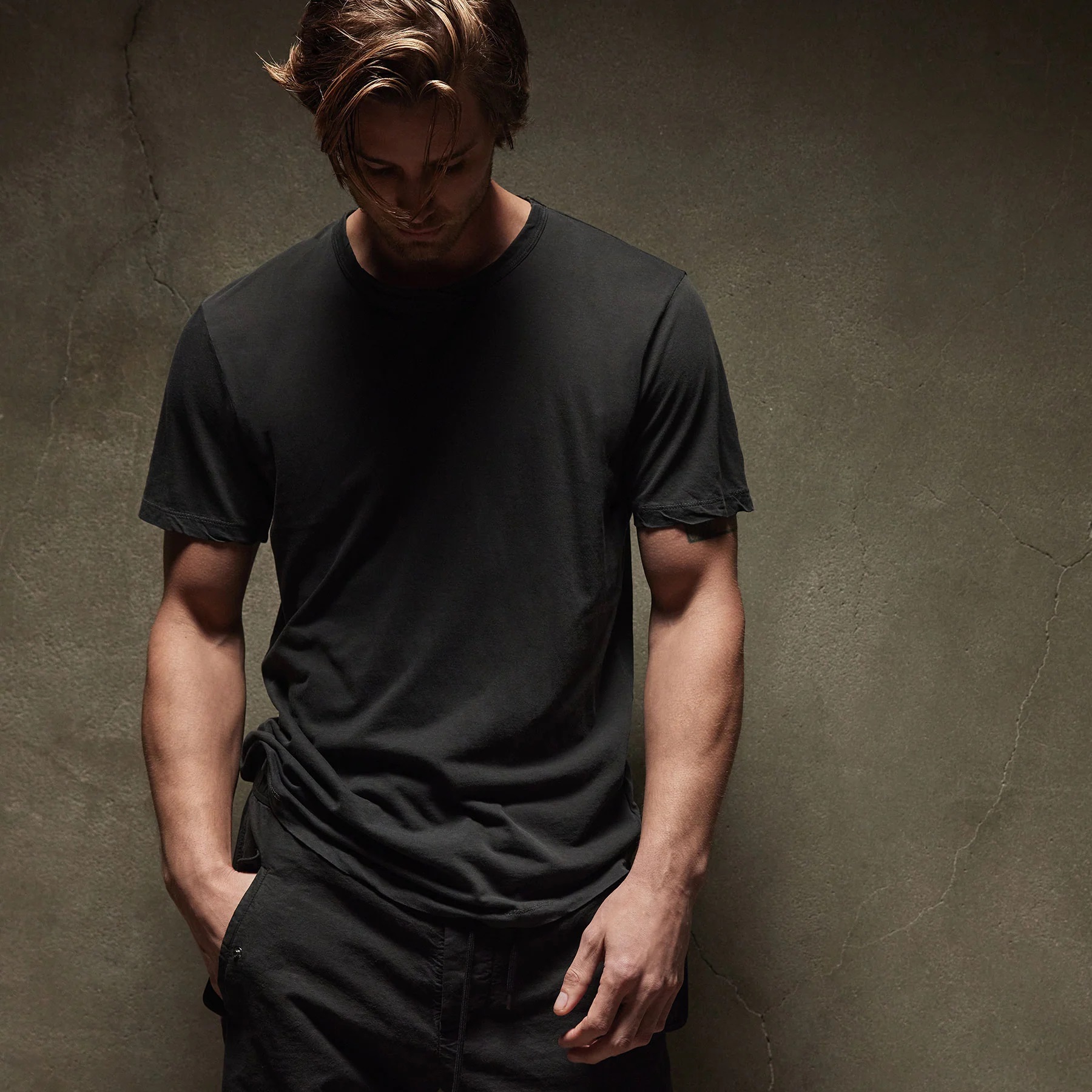 James Perse Clear Jersey Crew Neck Carbon