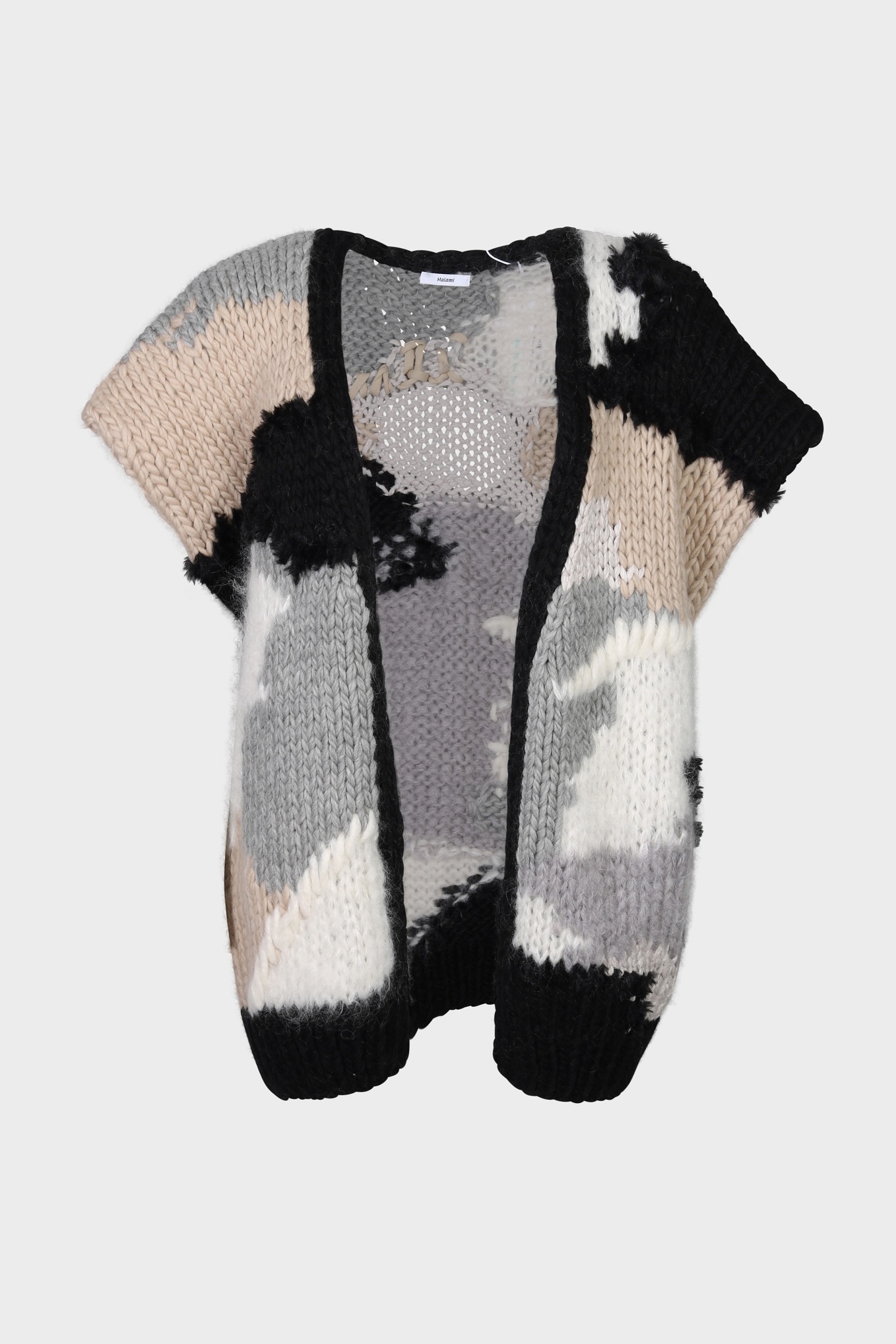 MAIAMI Camouflage Knit Vest in Monochrome M/L