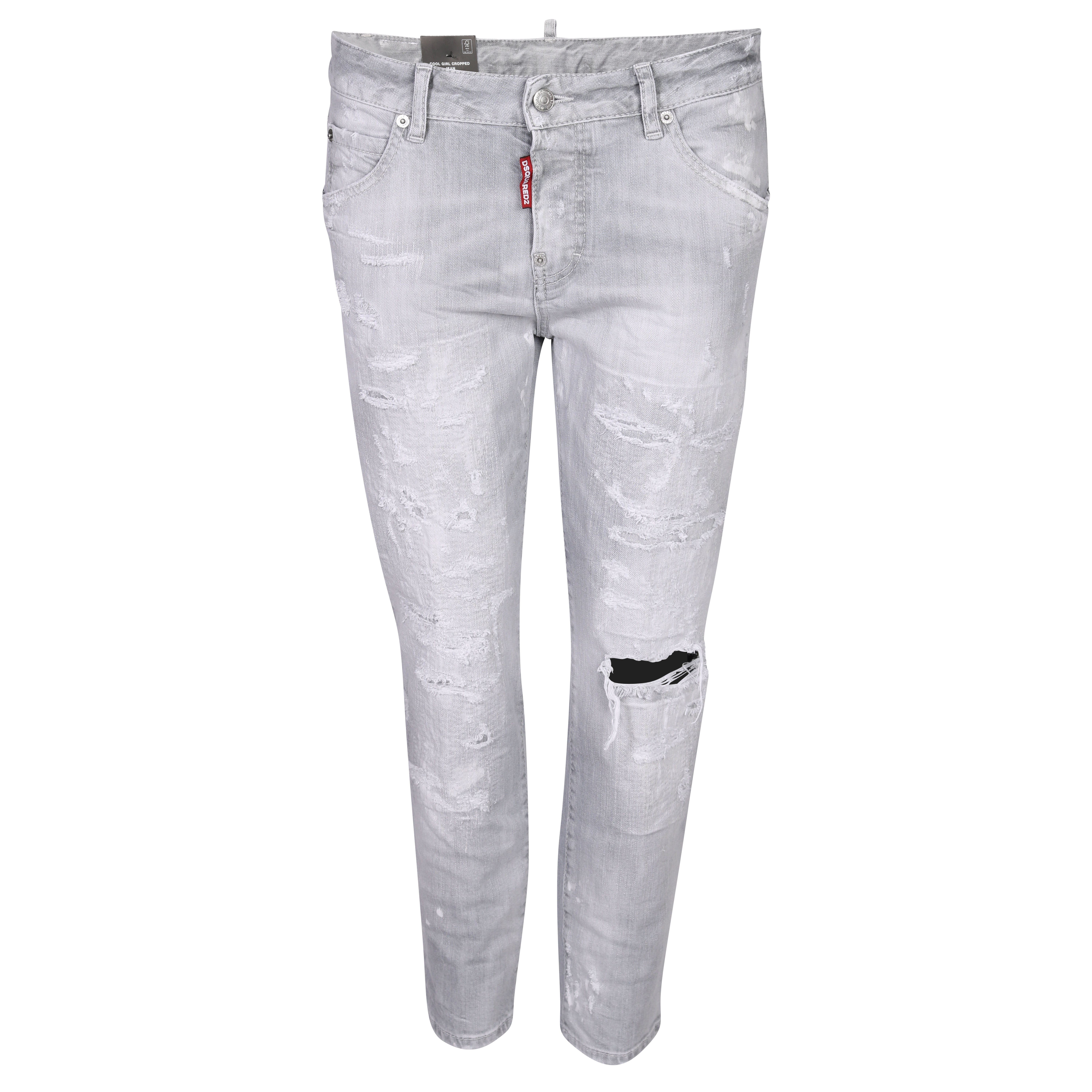 Dsquared Jeans Cool Girl Cropped Jean Light Grey Washed