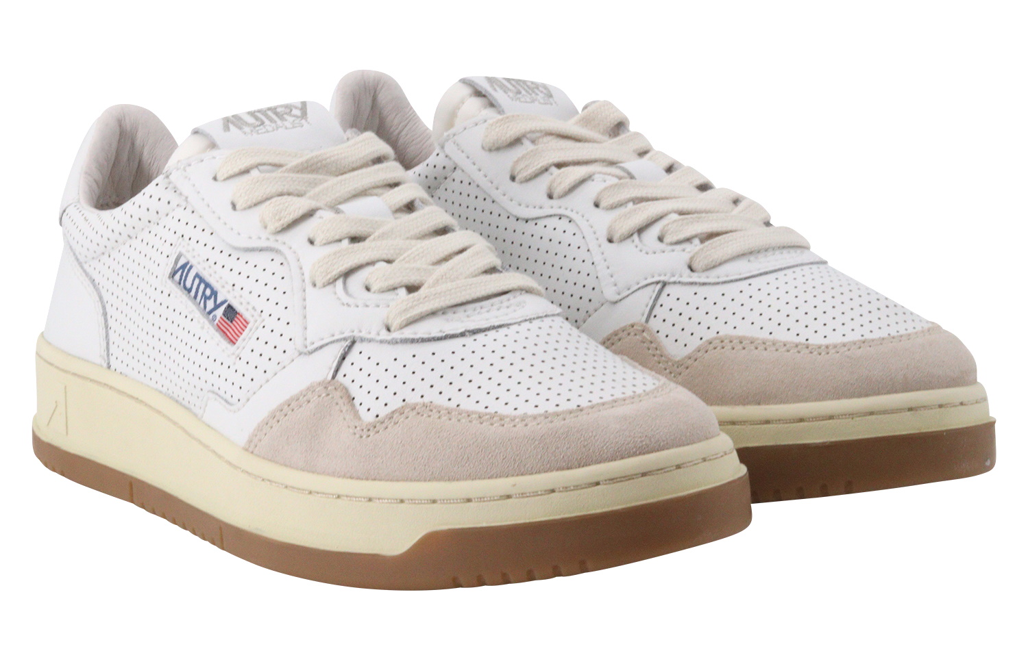Autry Action Shoes Vintage Sneaker Suede/Toe White/White
