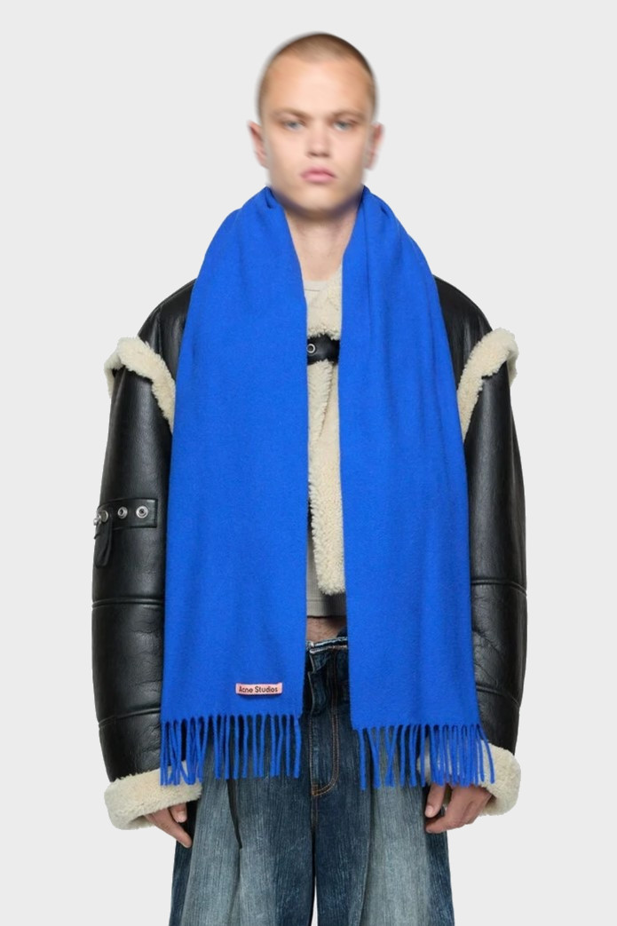 ACNE STUDIOS Small Wool Scarf in Blue